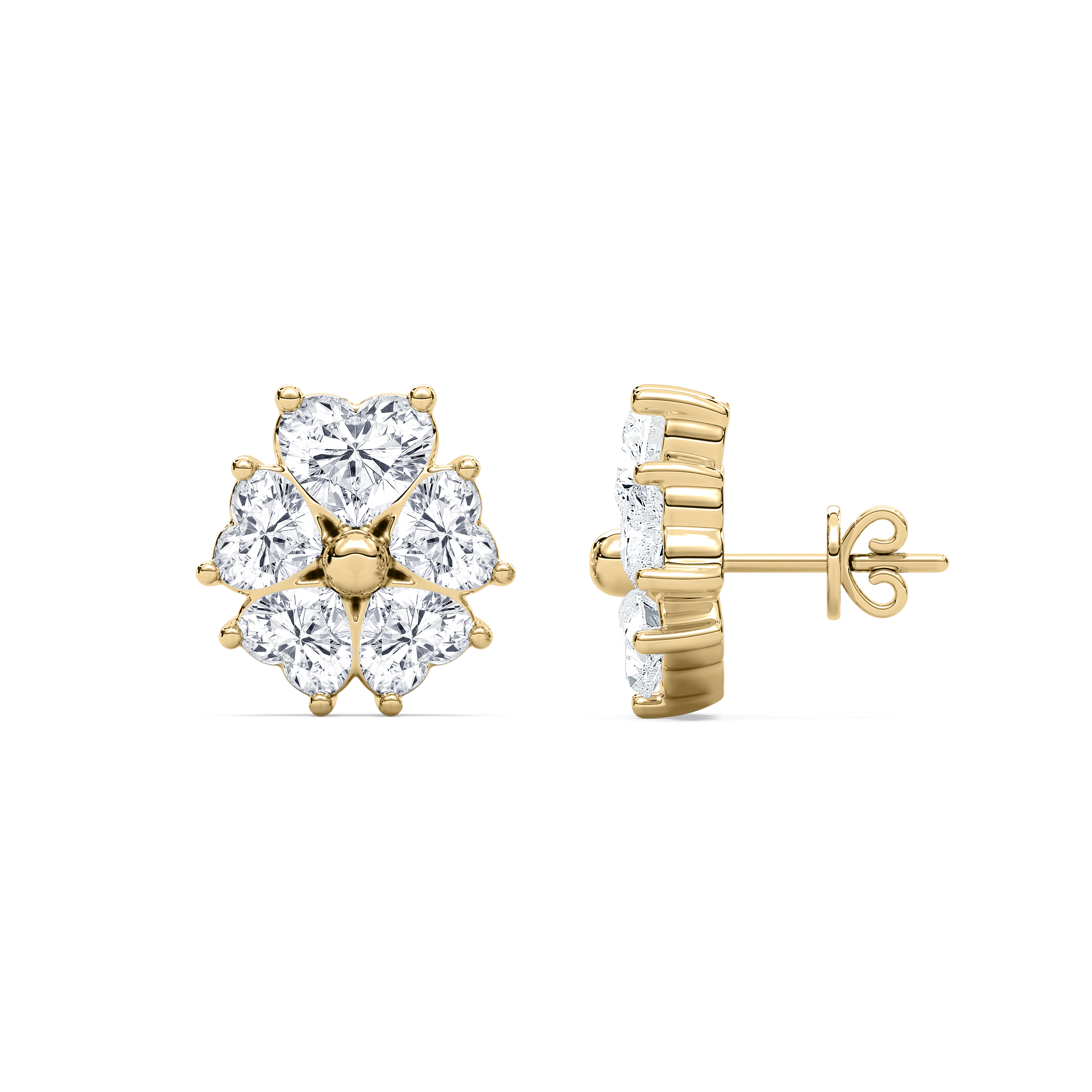 3 Carat Heart Shape Diamond Cohort Tops Earring