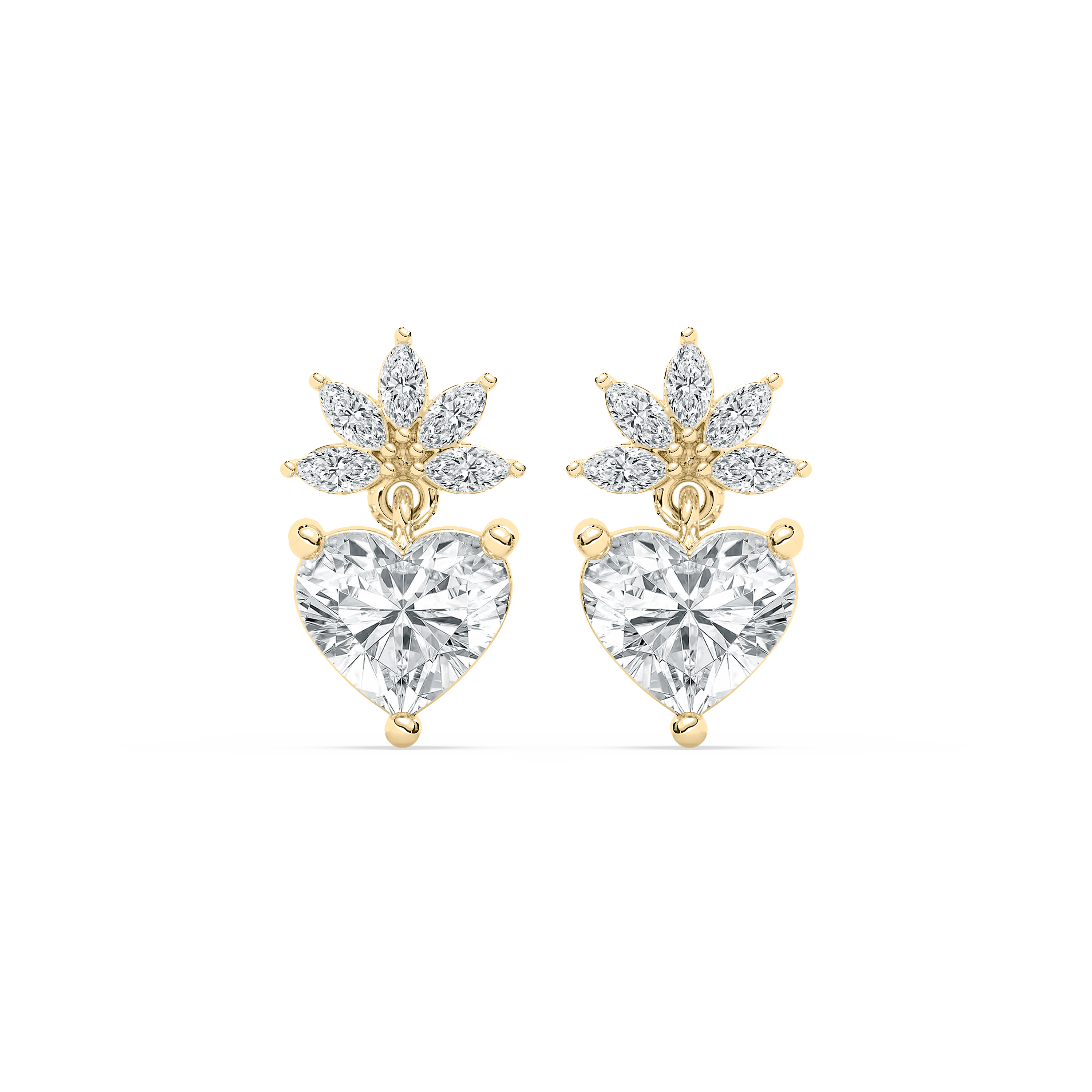 2 Carat Heart Diamond Hestia Drop Earring