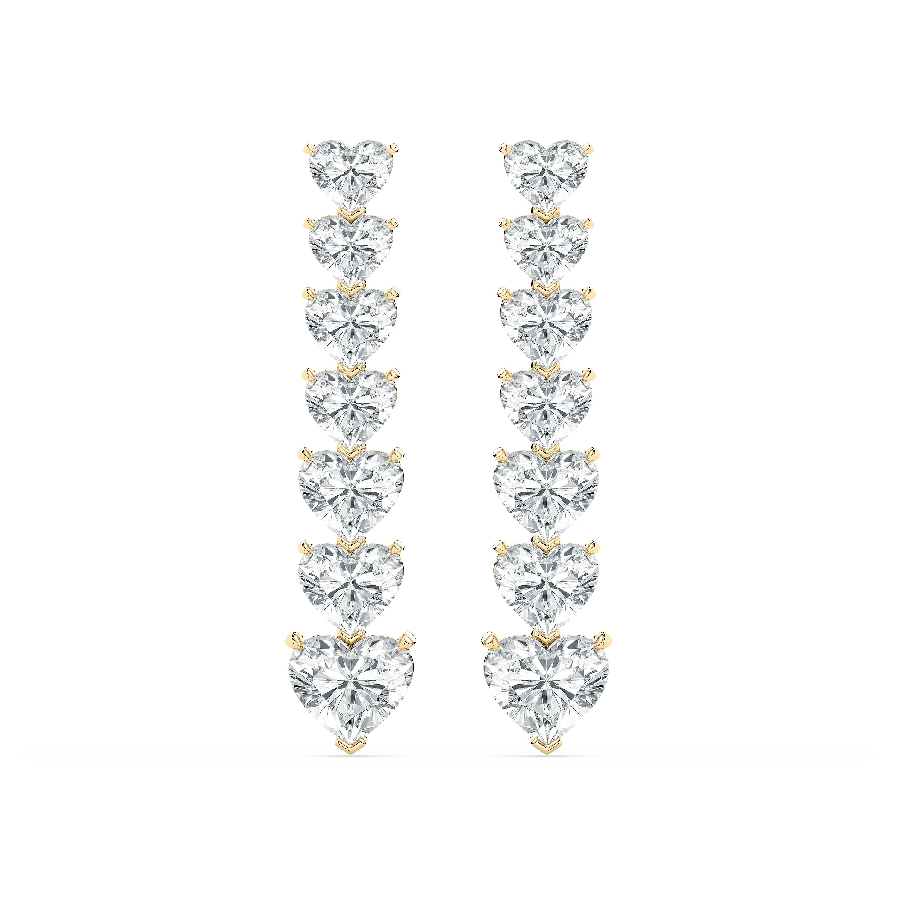 18 Carat Heart Shape Diamond Riasti Drop Earring