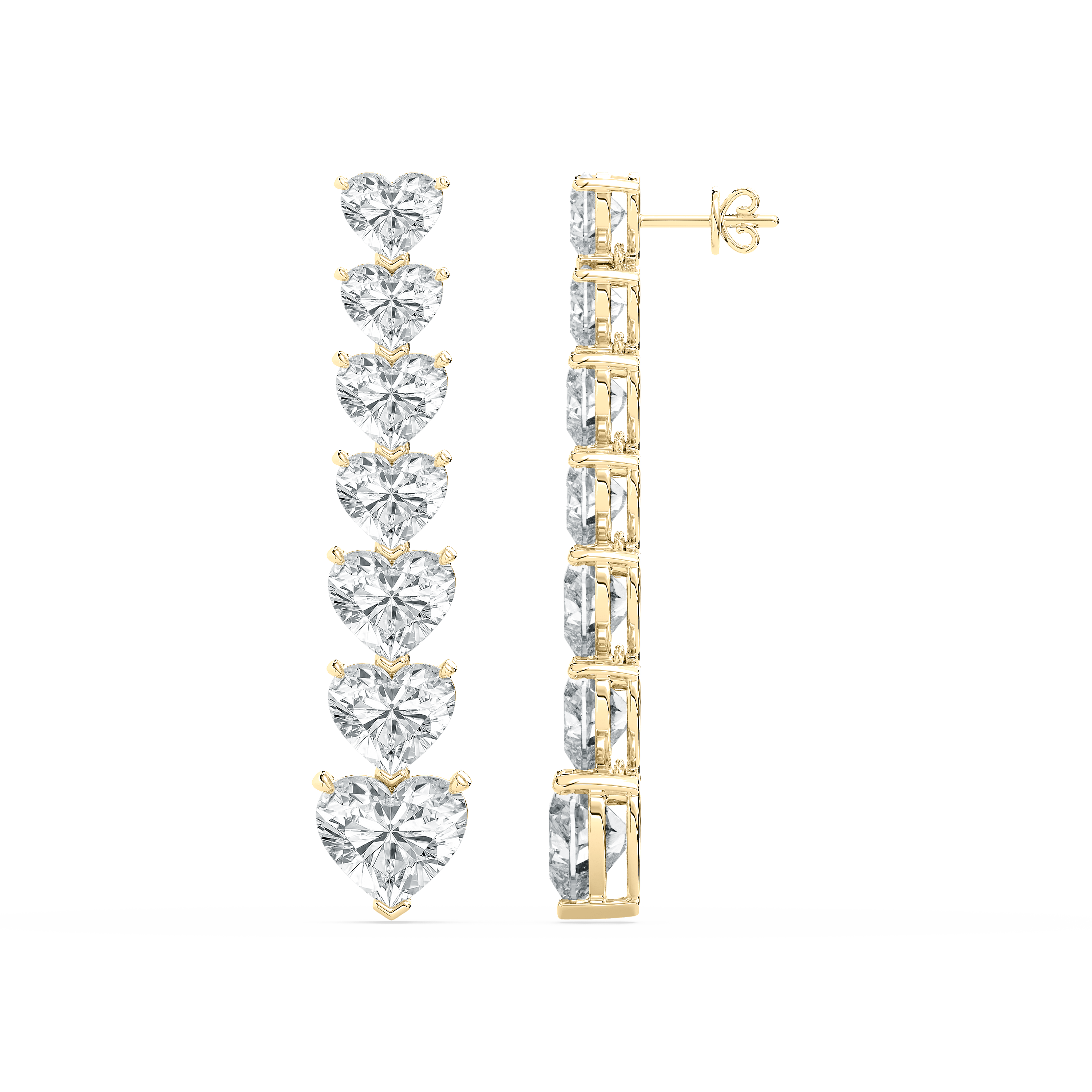 18 Carat Heart Shape Diamond Riasti Drop Earring