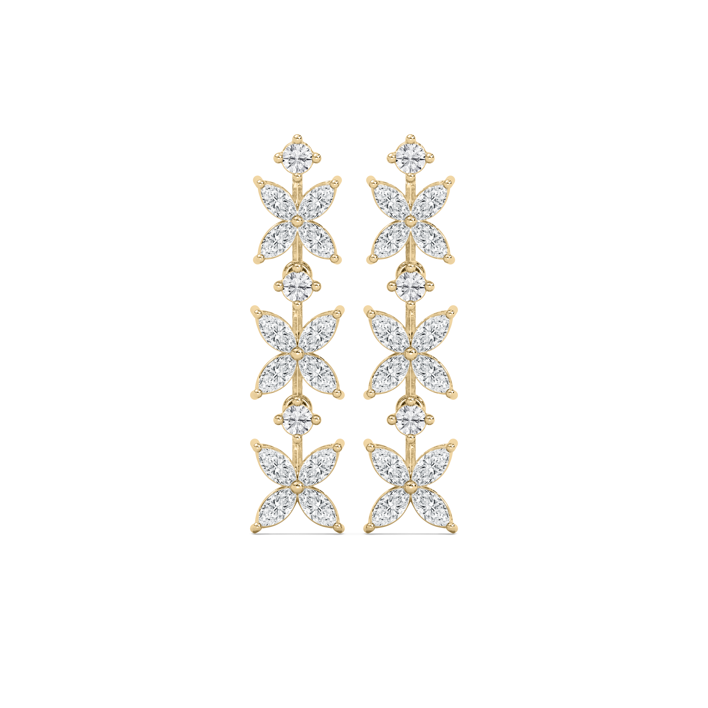 1.50 Carat Round And Marquise Diamonds Wendy Alyne Dangler Earring