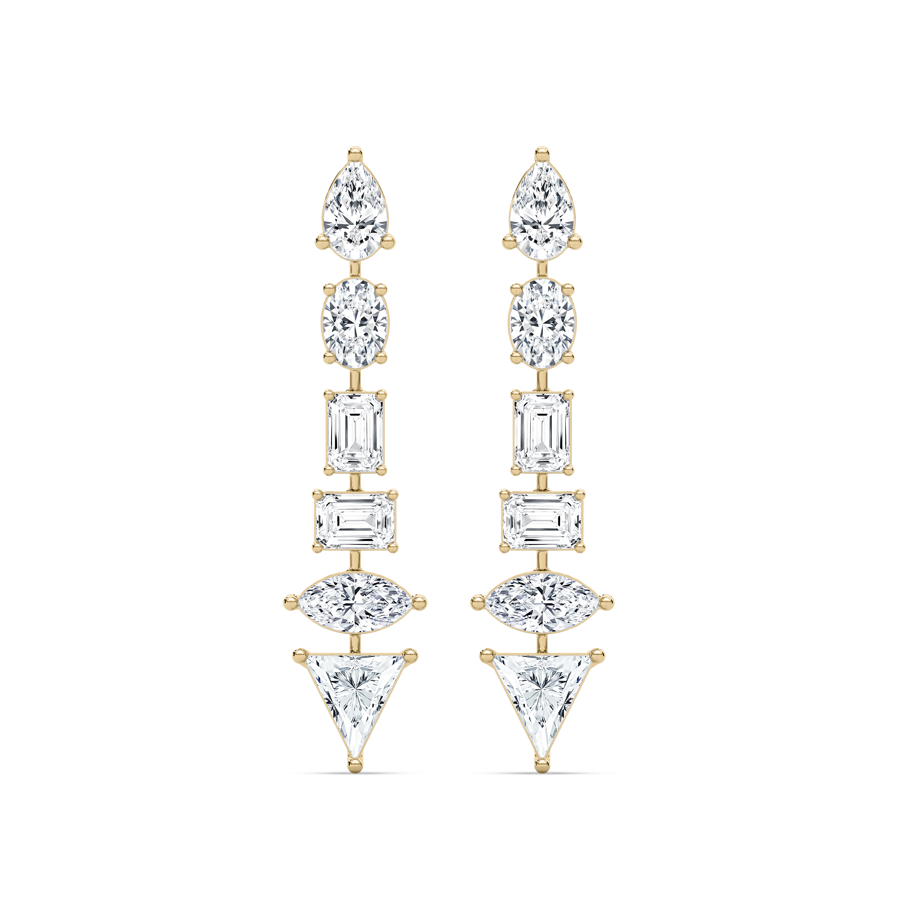 Multi Shape Diamonds Alfreda Dangler Earring