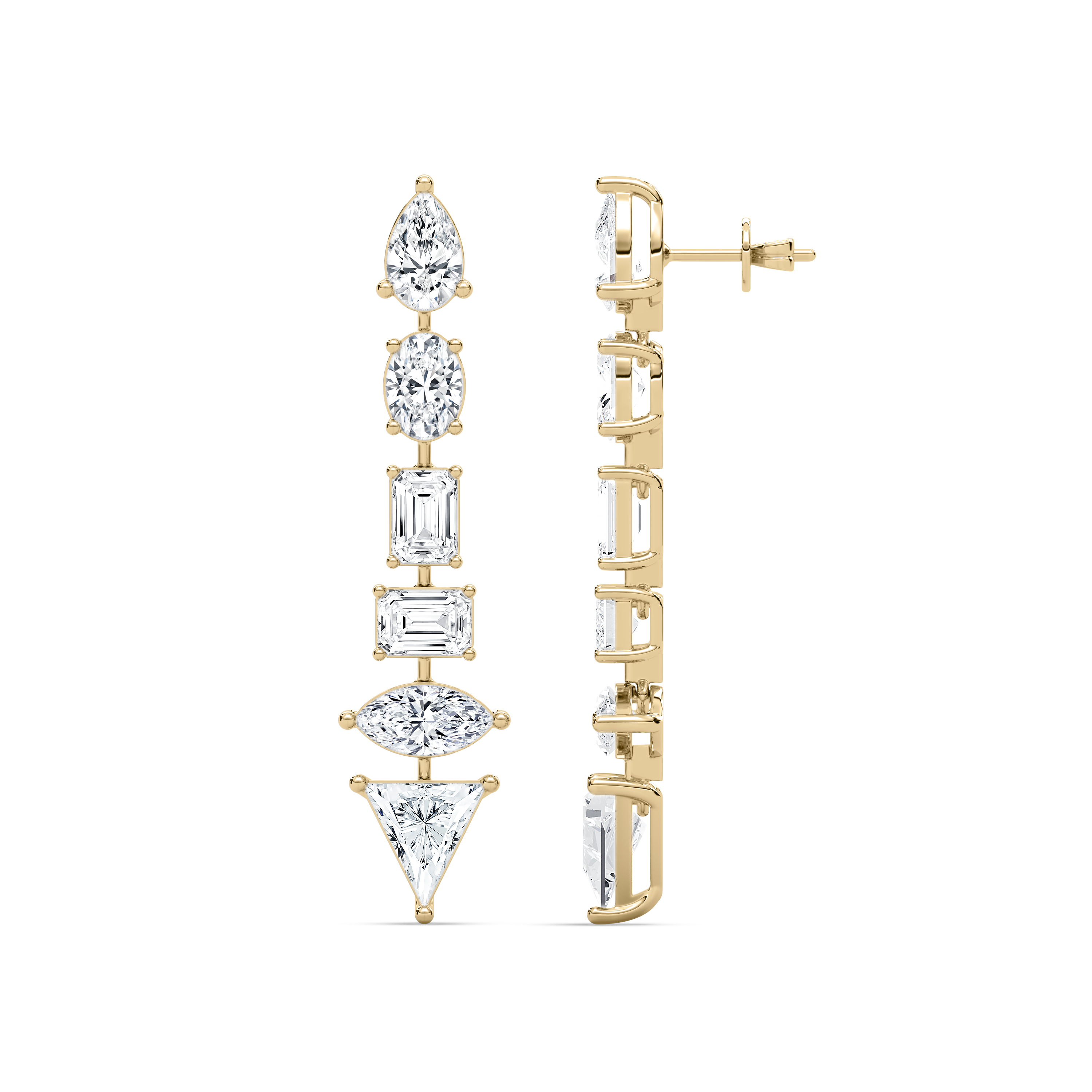 Multi Shape Diamonds Alfreda Dangler Earring
