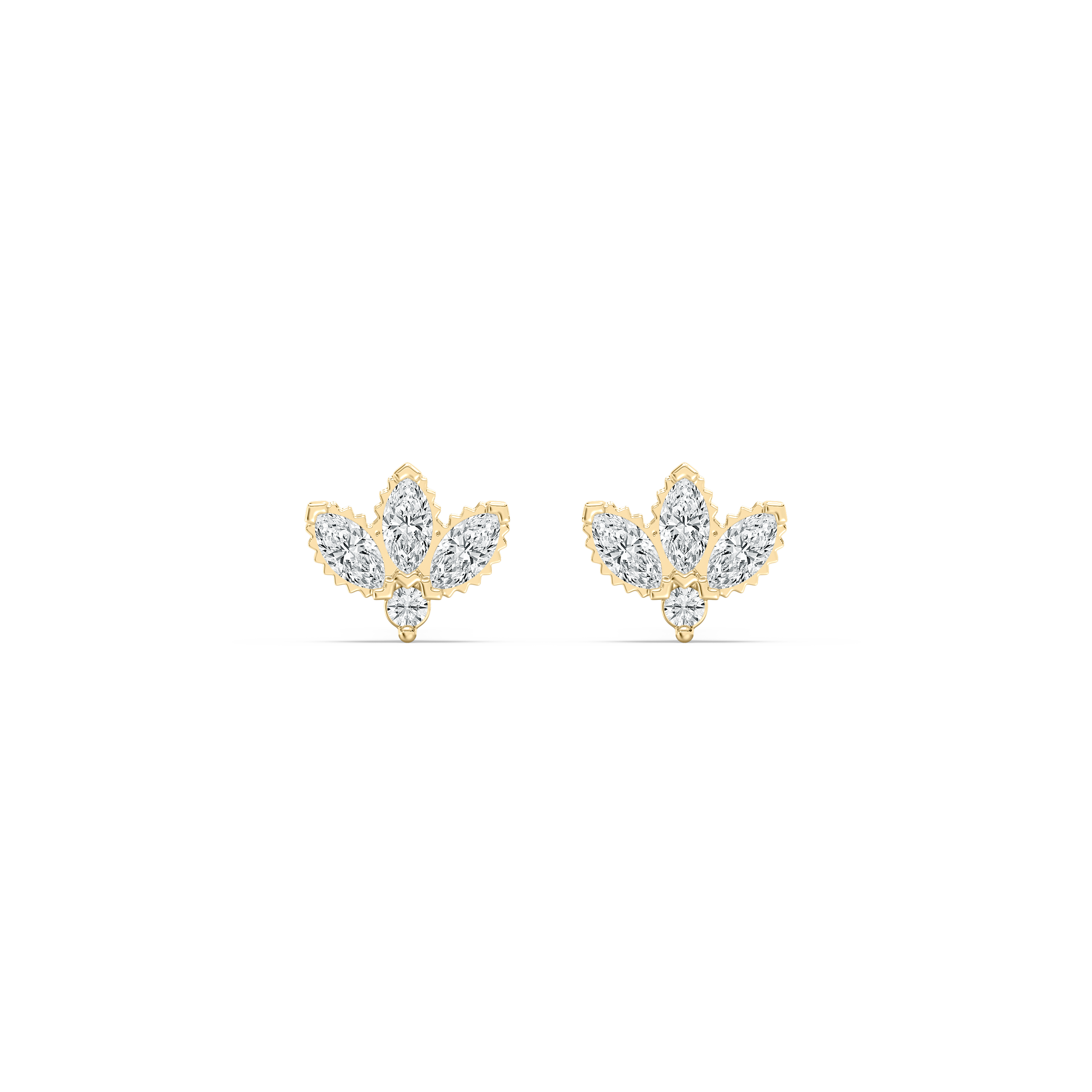 Marquise Diamond Oxalis Stud Earring