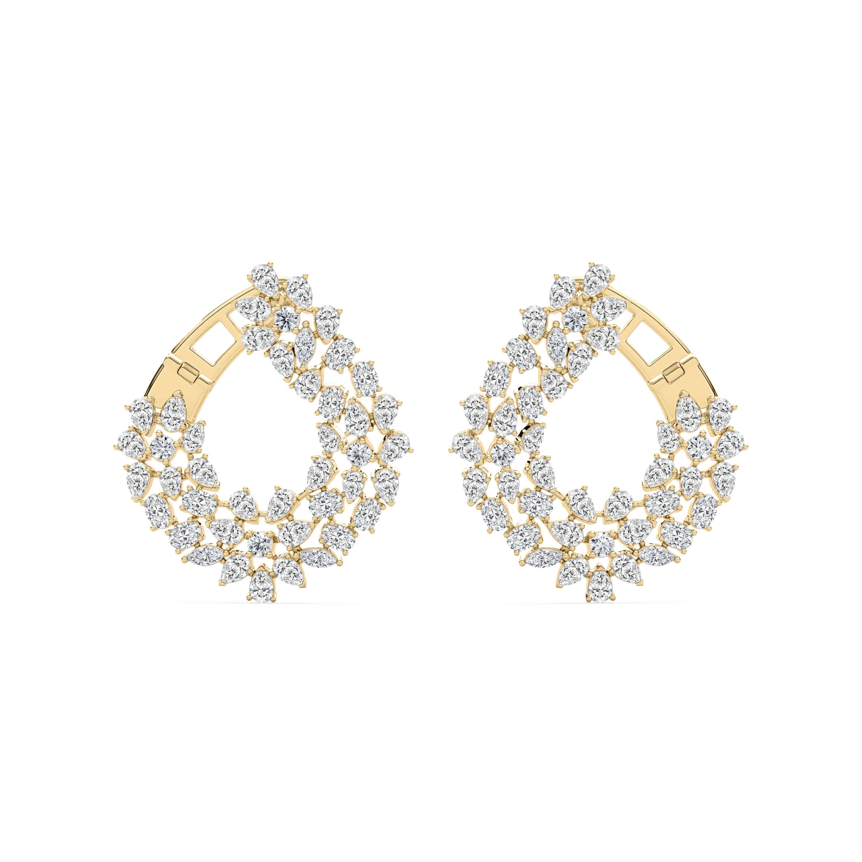 6 Carat Multi Shape Diamond Floral Pear Fashion Earring