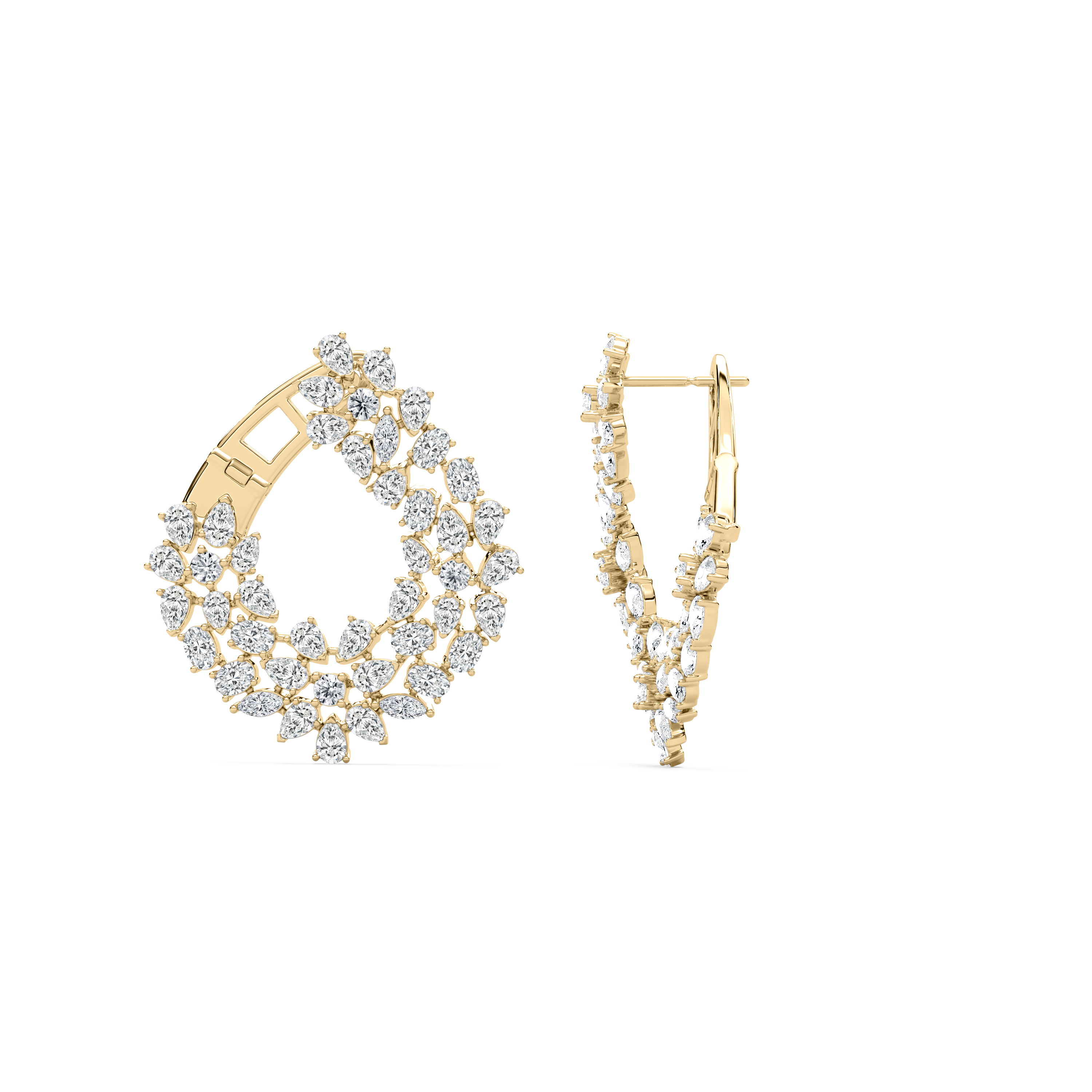6 Carat Multi Shape Diamond Floral Pear Fashion Earring