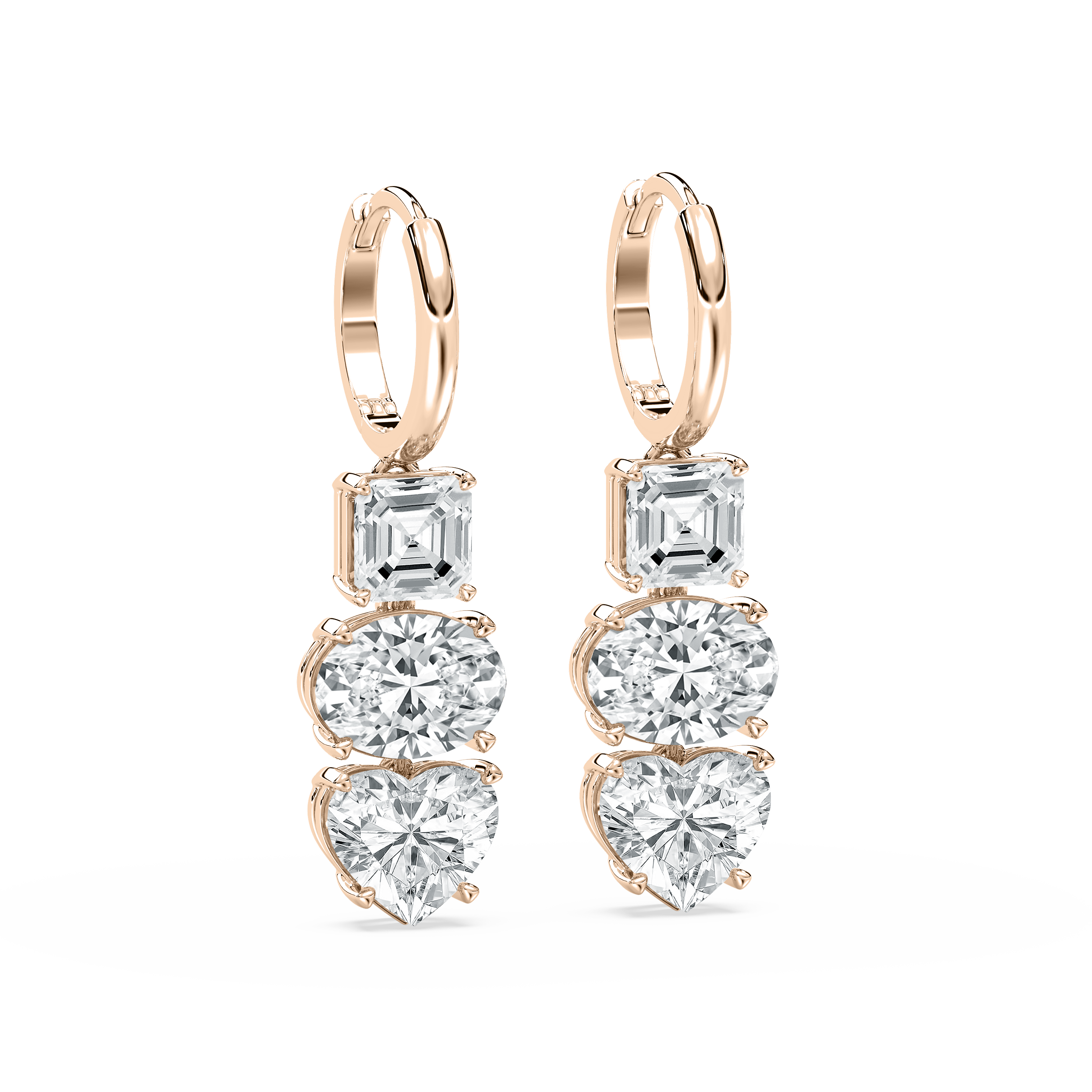 8 Carat Multi Shape Diamond Teardrop Hoop And Baali 