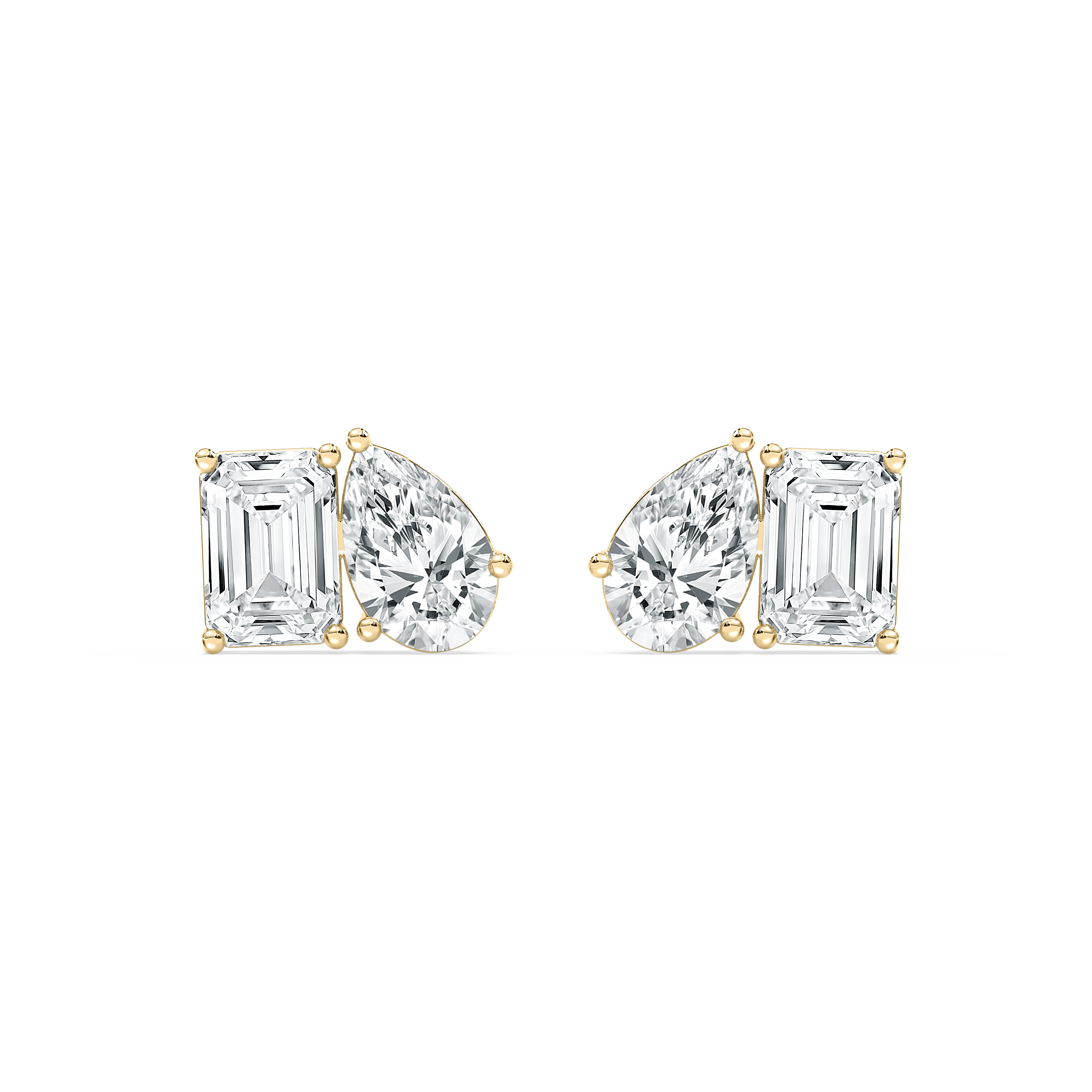 2.50 Carat Pear And Emerald Diamond Modern Mastique Fashion Earring