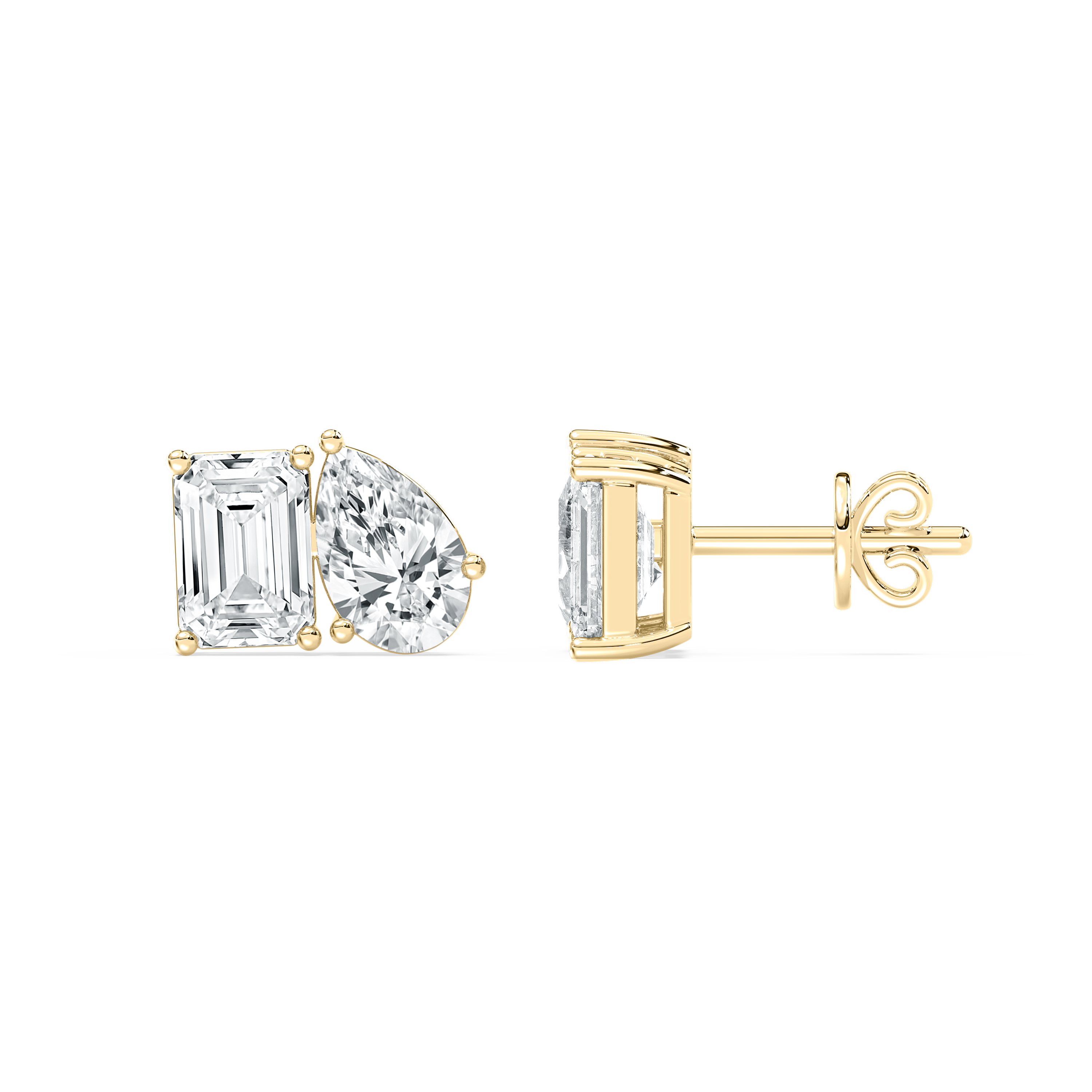 2.50 Carat Pear And Emerald Diamond Modern Mastique Fashion Earring