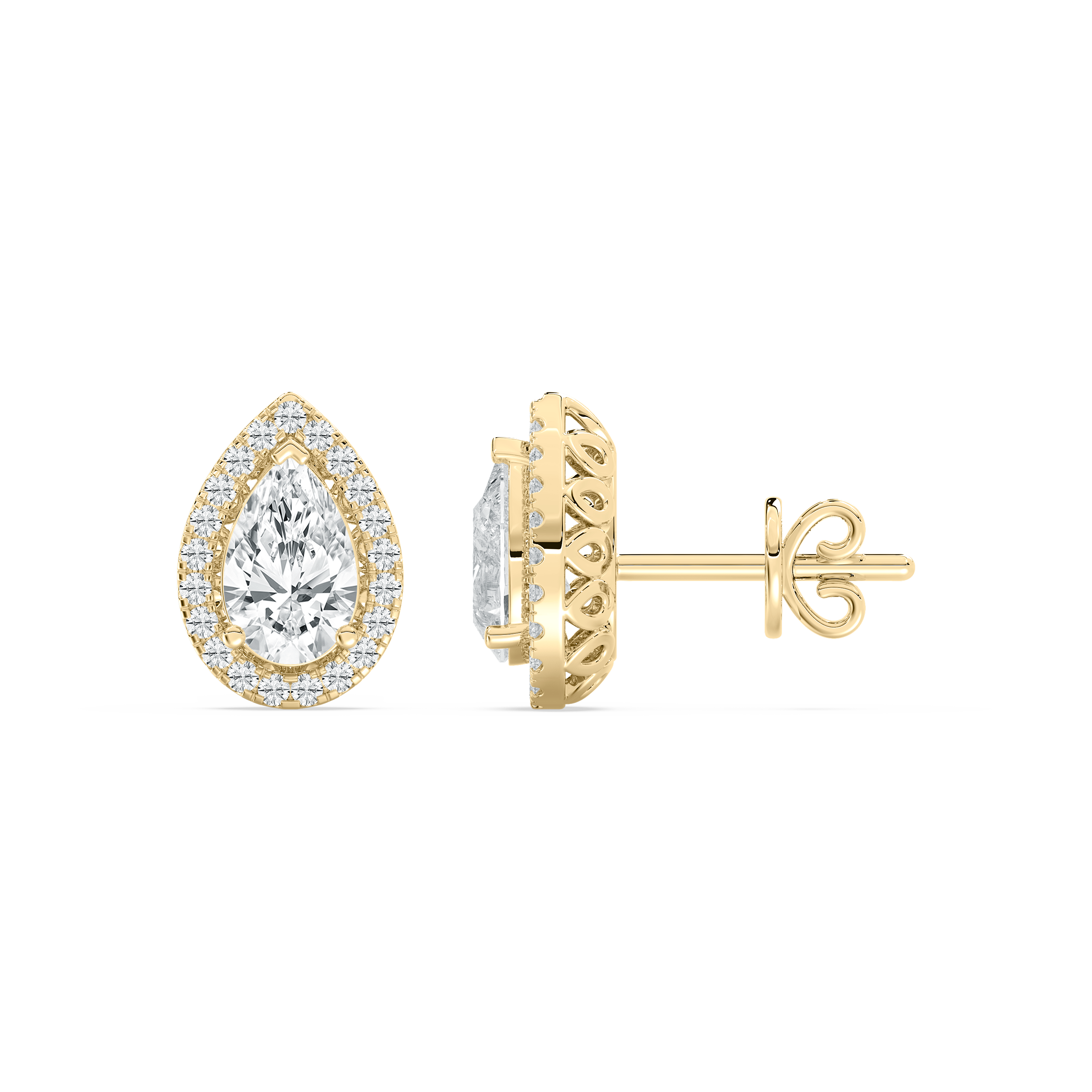 1.20 Carat Round And Pear Diamond EffortLess Glow Stud Earring