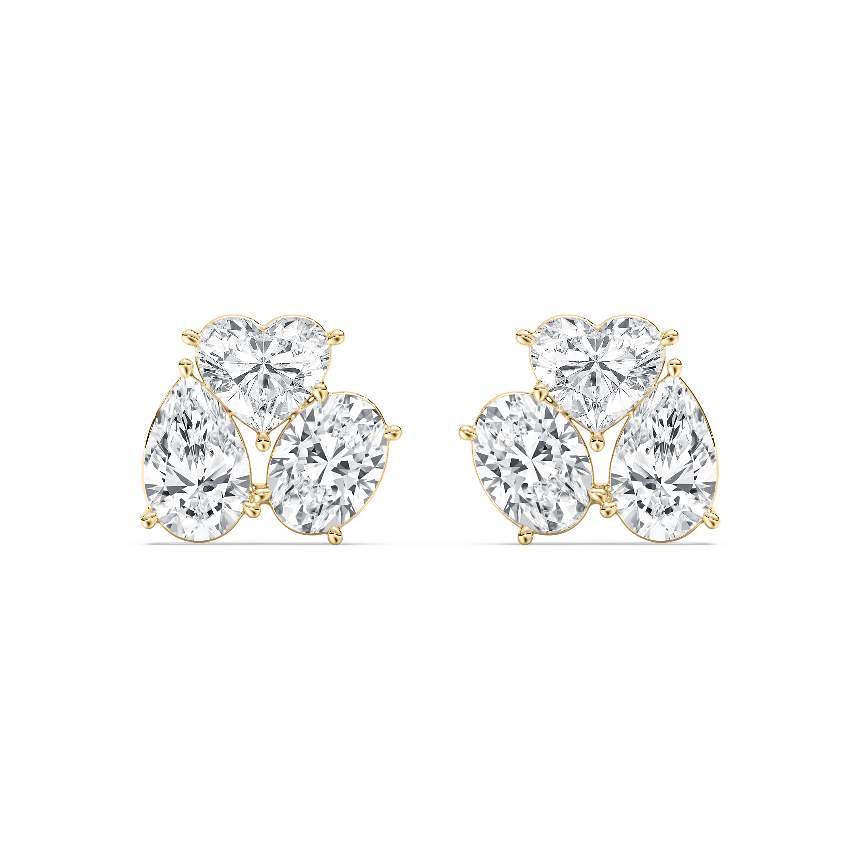 3 Carat Multi Shape Diamond Bold Elegance Fashion Earring