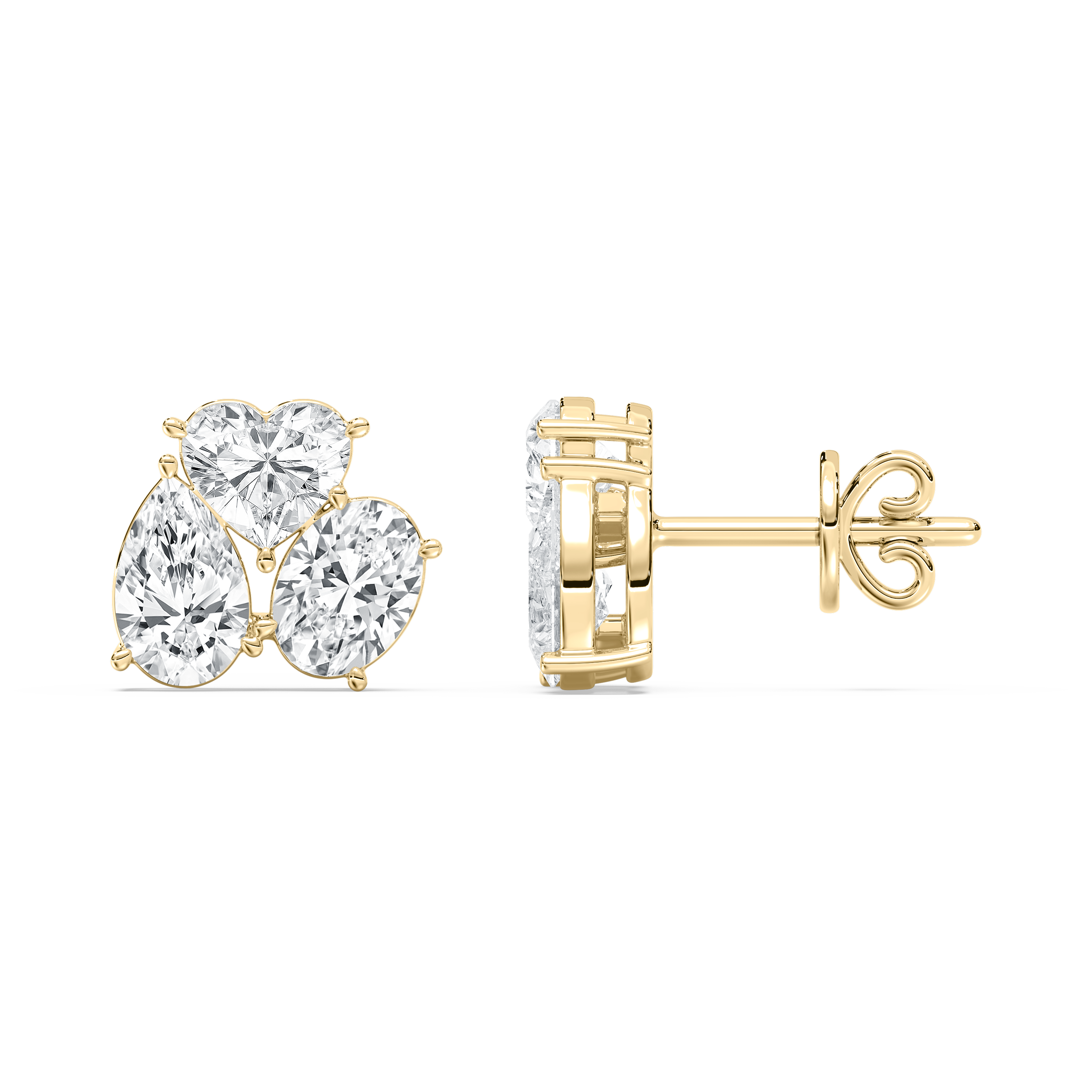 3 Carat Multi Shape Diamond Bold Elegance Fashion Earring