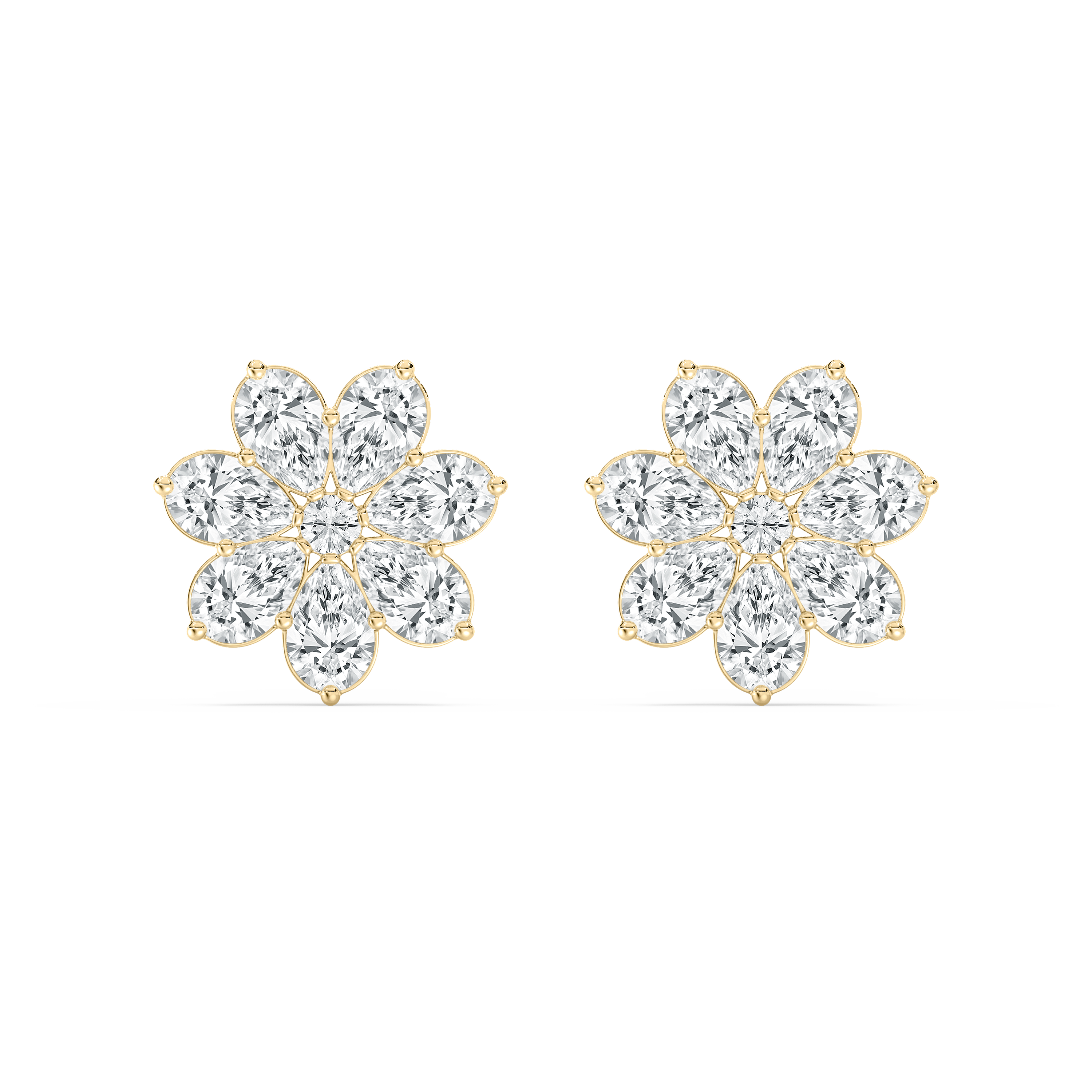 2 Carat Round And Pear Diamond Intricate Floral Fashion Earring