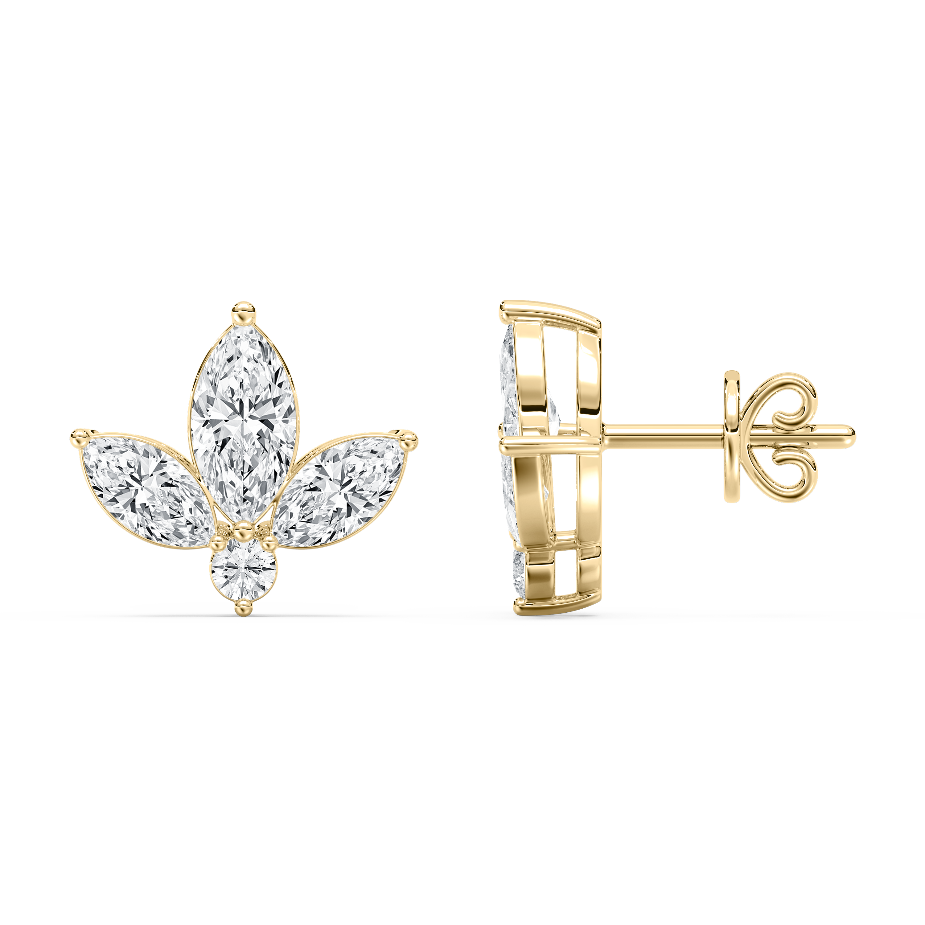 2 Carat Marquise And Round Diamond Eminent Allure Fashion Earring 