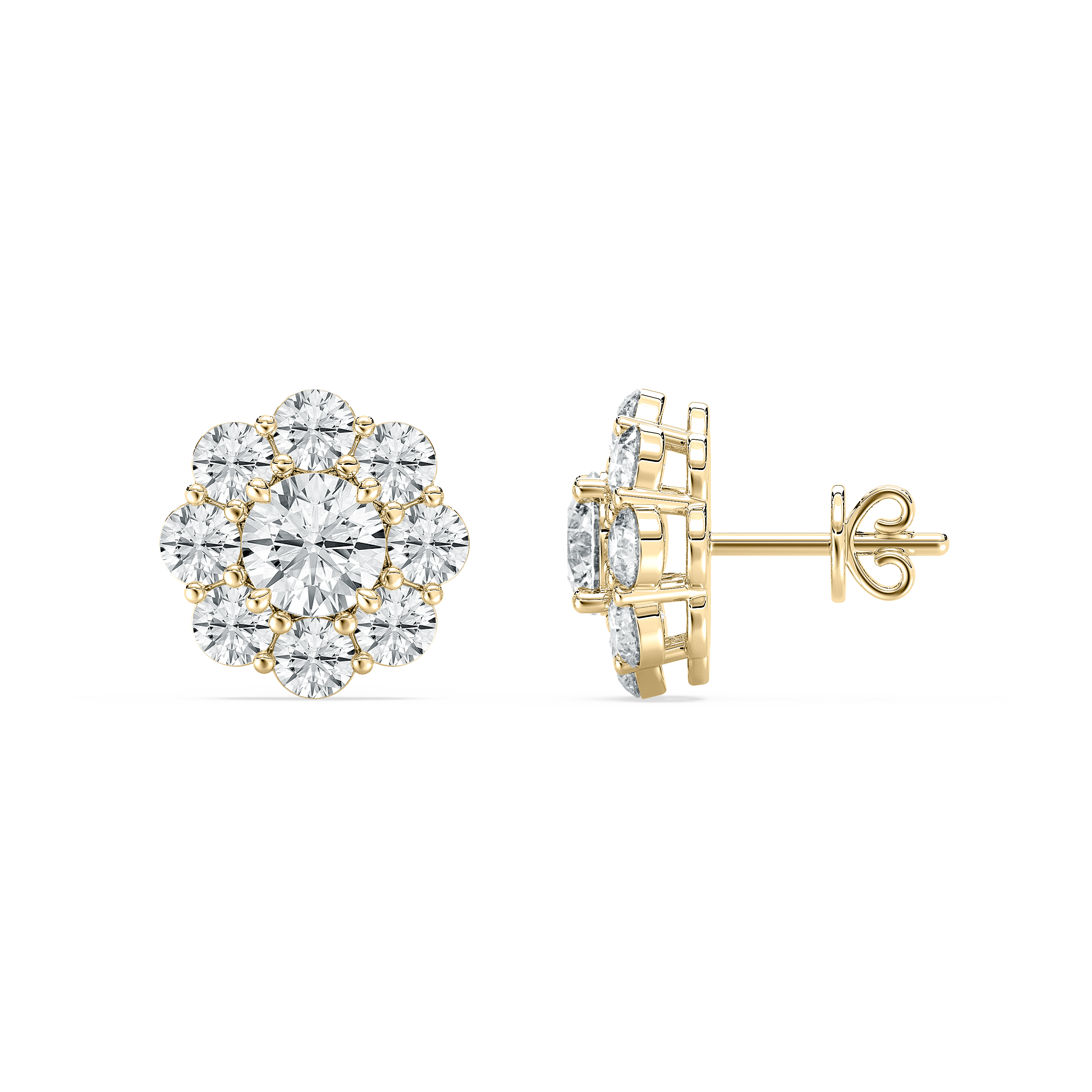 2.75 Carat Round Diamond Sophiscated Swirl Fashion Earring