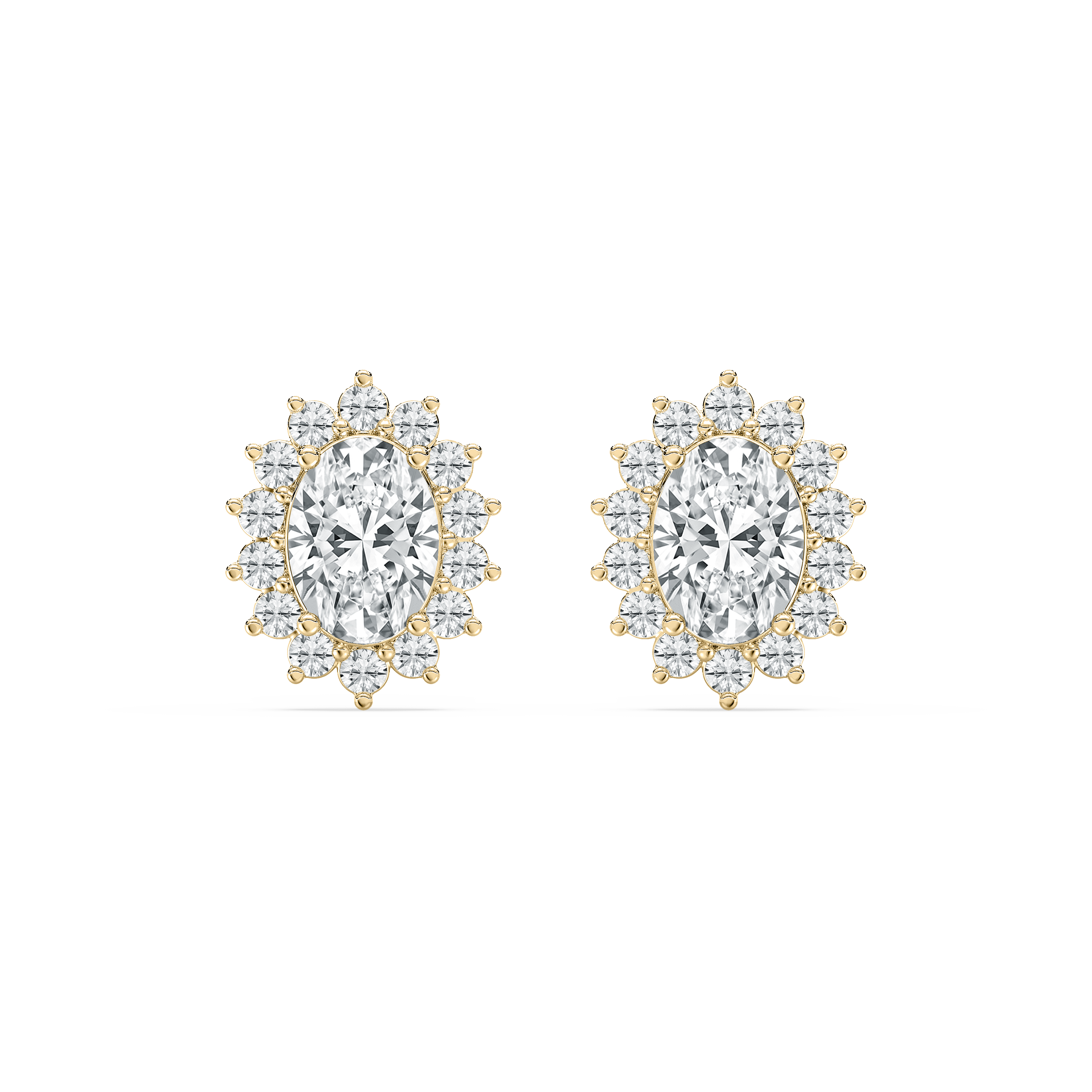 1.30 Carat Round And Oval Diamond camilla Stud Earring
