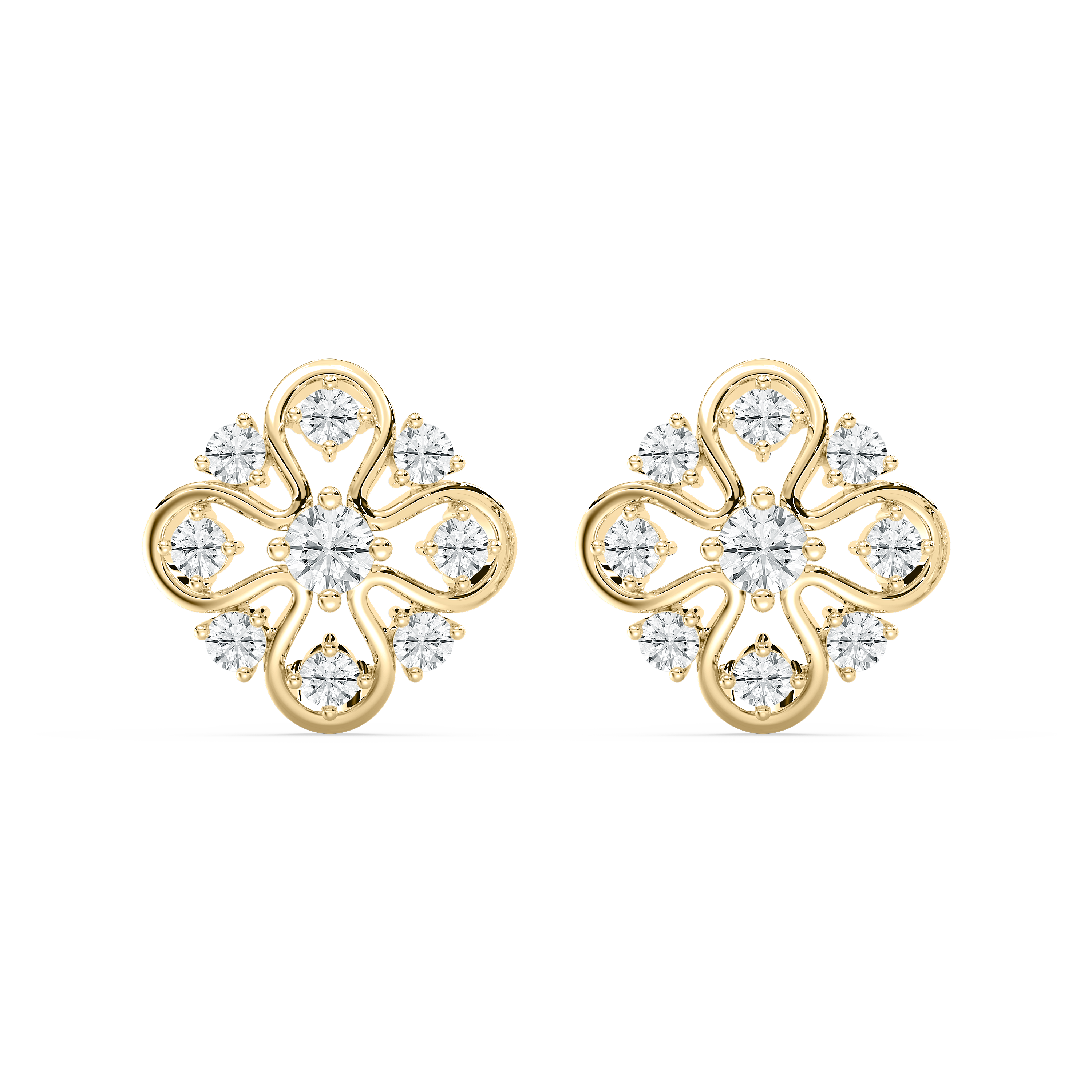 Round Diamond Blumee Fashion Stud Earring