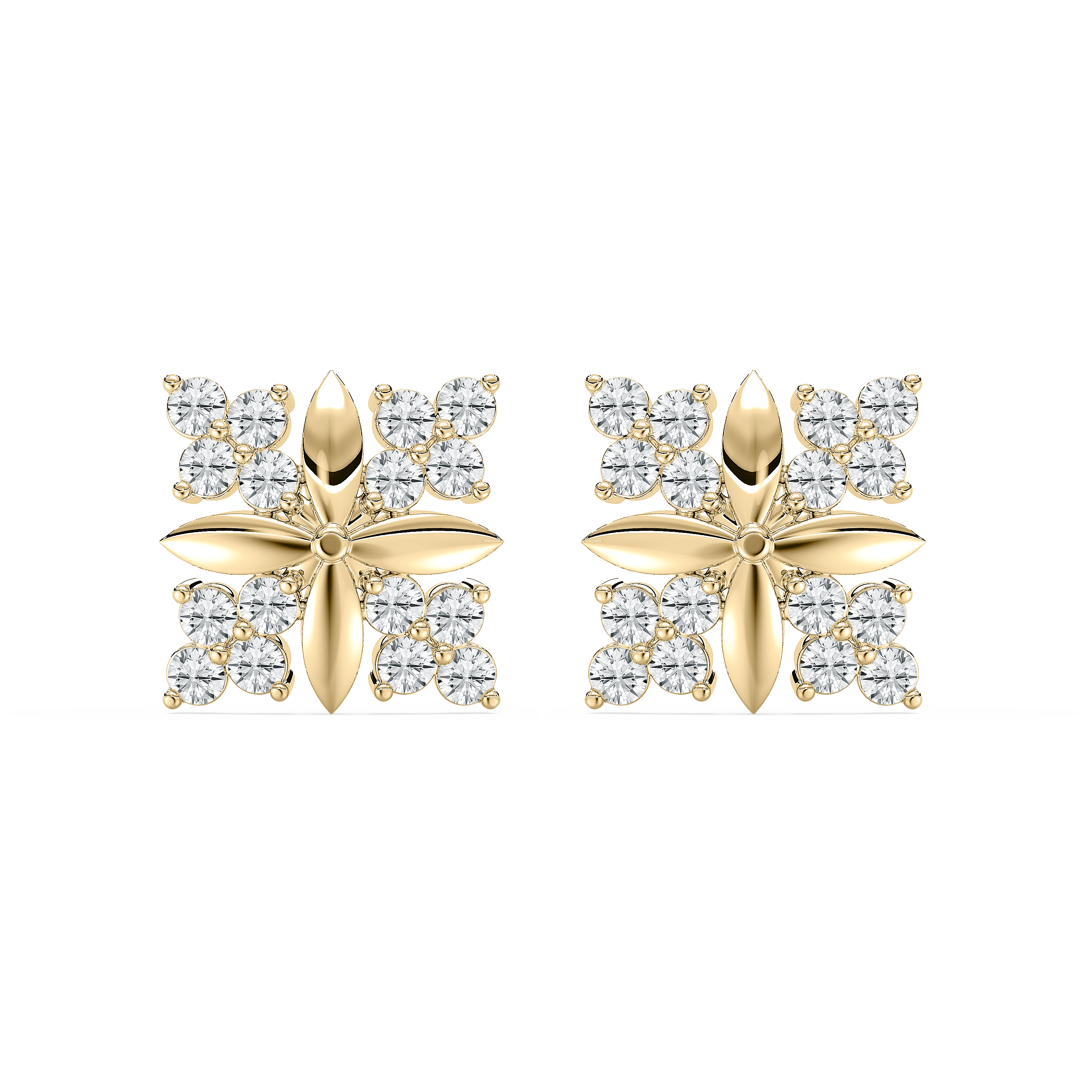 1 Carat Round Diamond Curvaceous Stud Earring