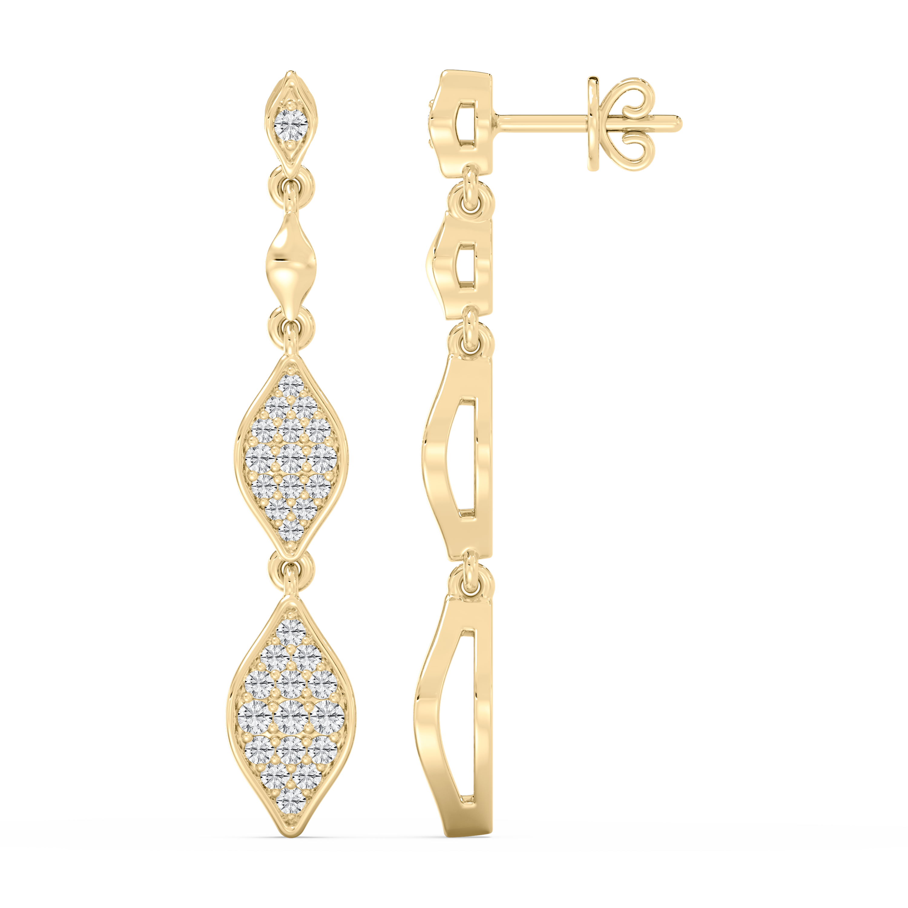 Round Diamond Aelger Dangler Earring