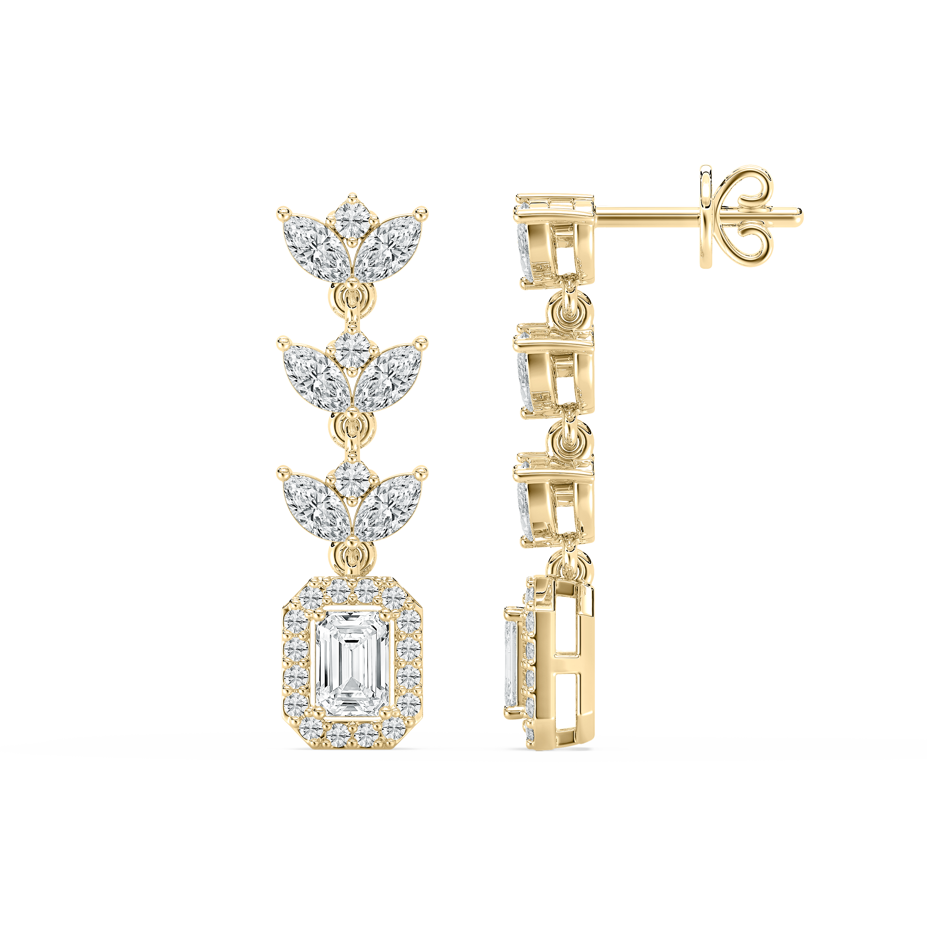 Multi Shape Diamond Radiance Dangler Earring