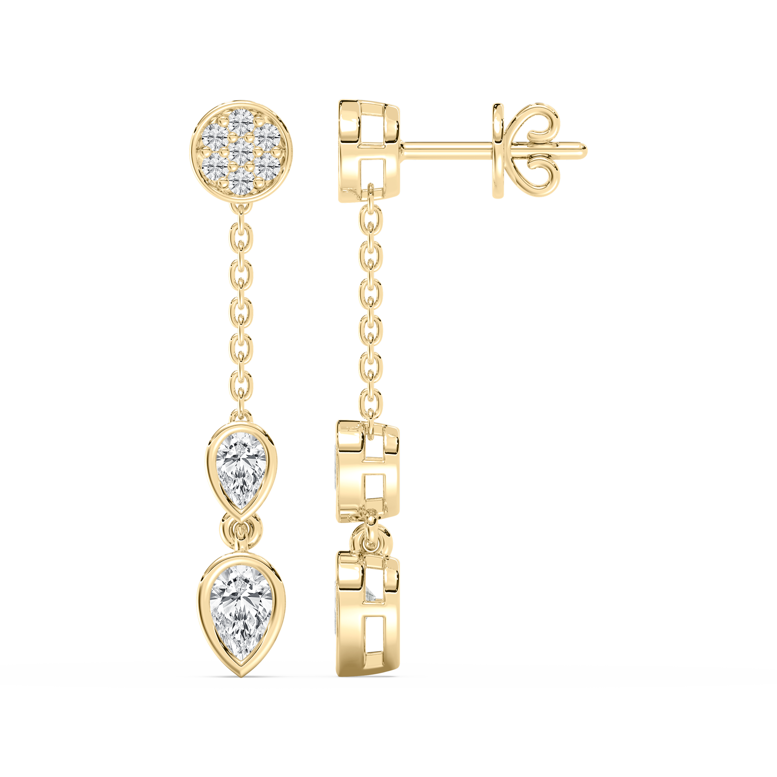 Pear And Round Diamond Lucero Dangler Earring