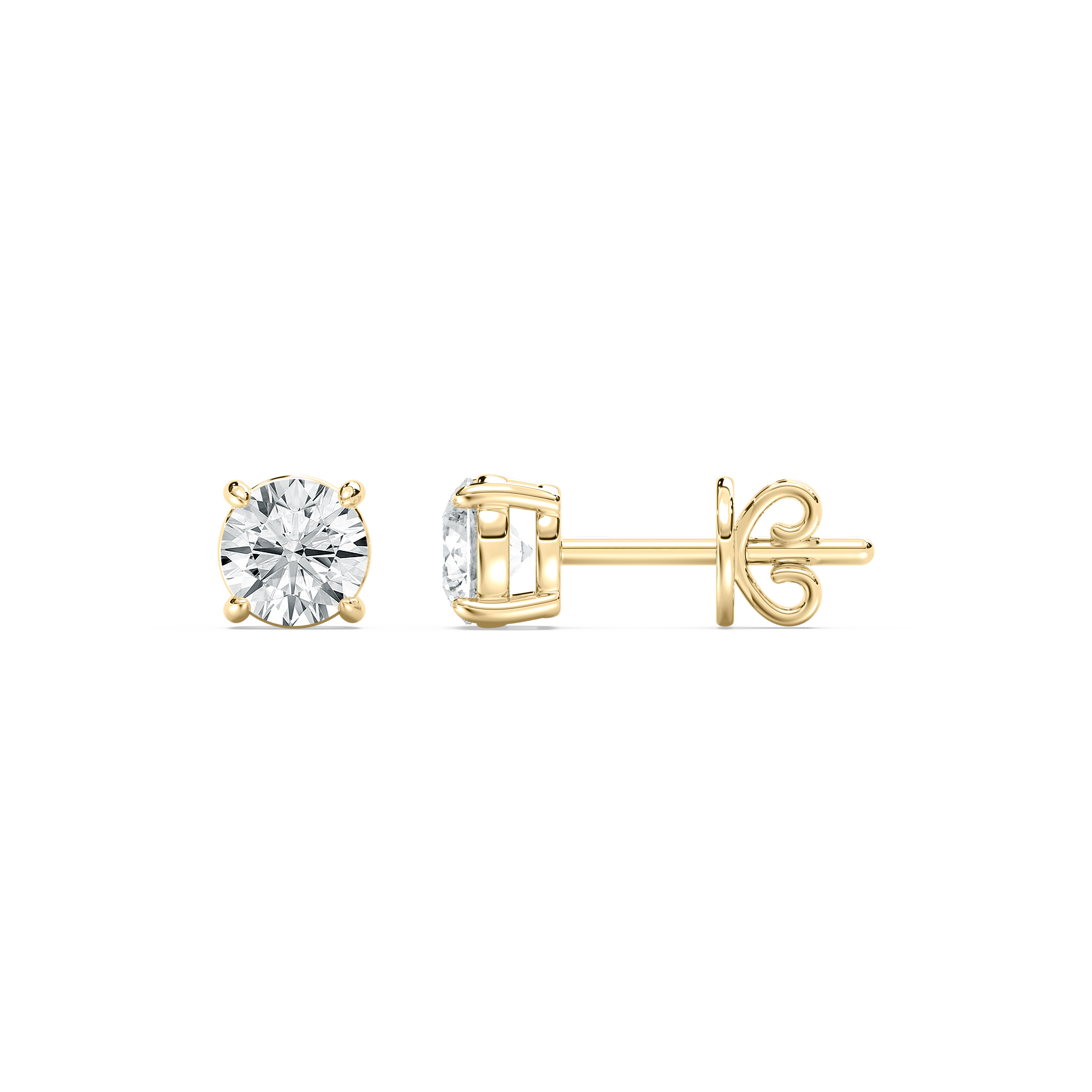 Round Diamond Dory Stud Earrings