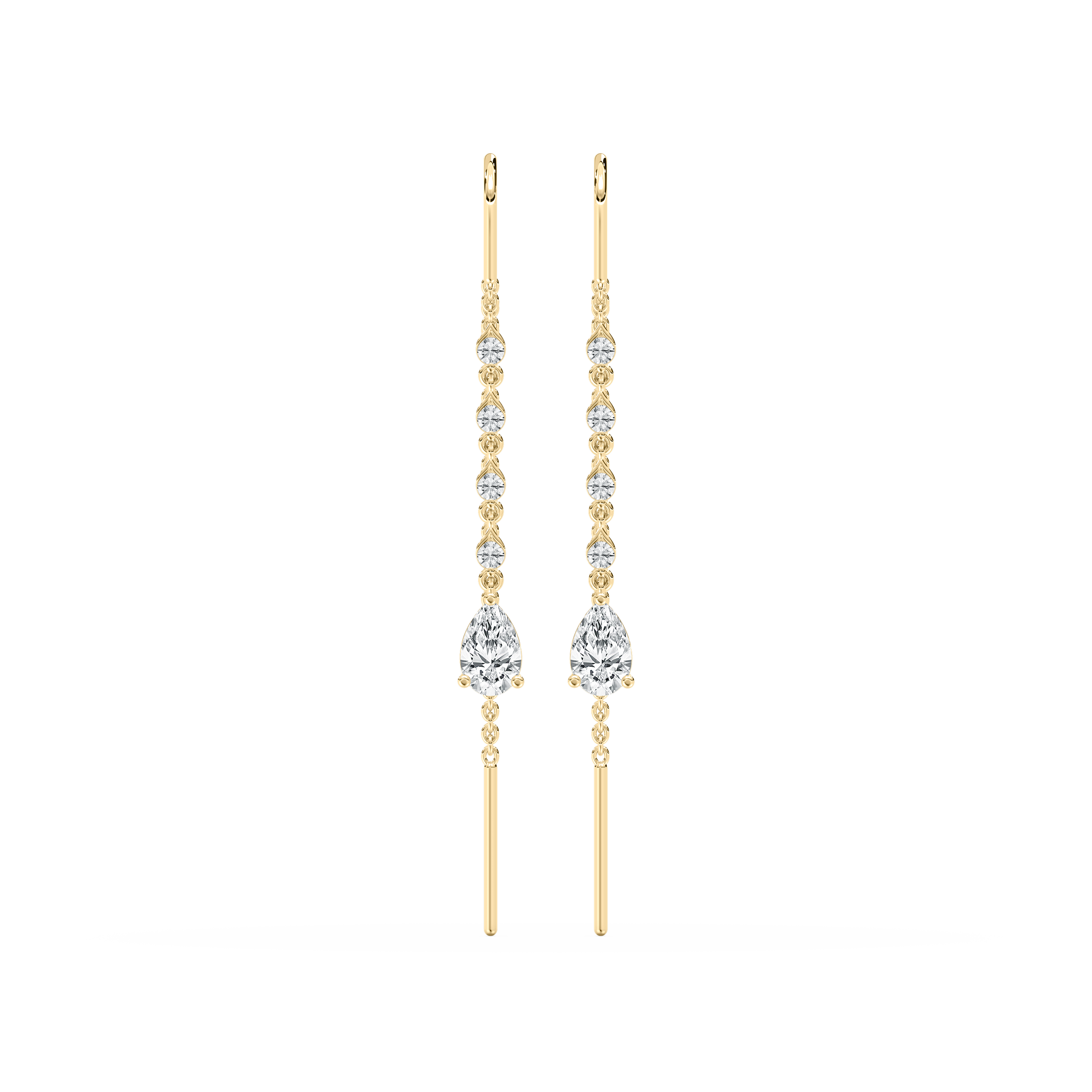 Round And Pear Diamond Judee Pierced Sui Dhaga Earring