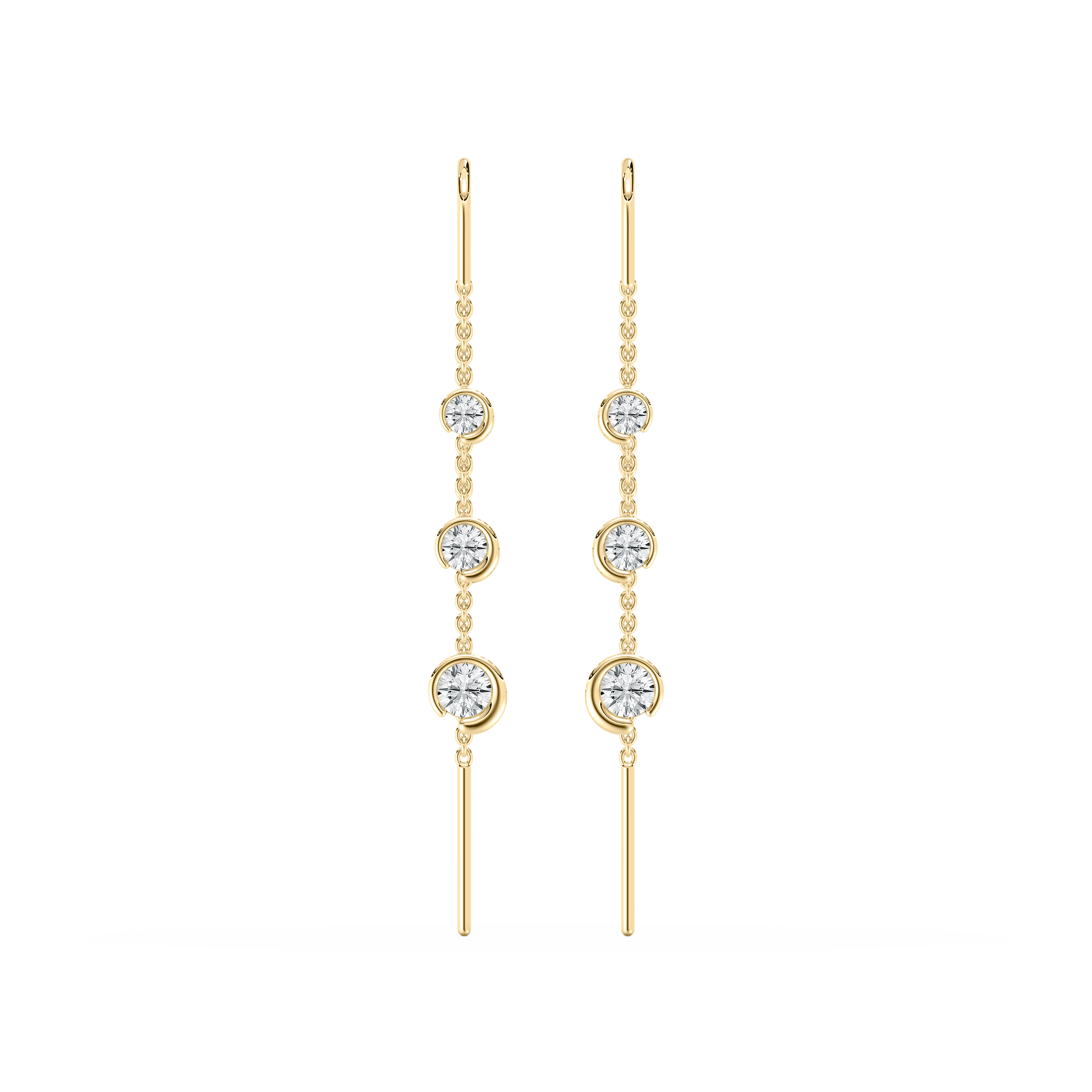 1 Carat Round Diamond The Mustika Sui Dhaga Earring