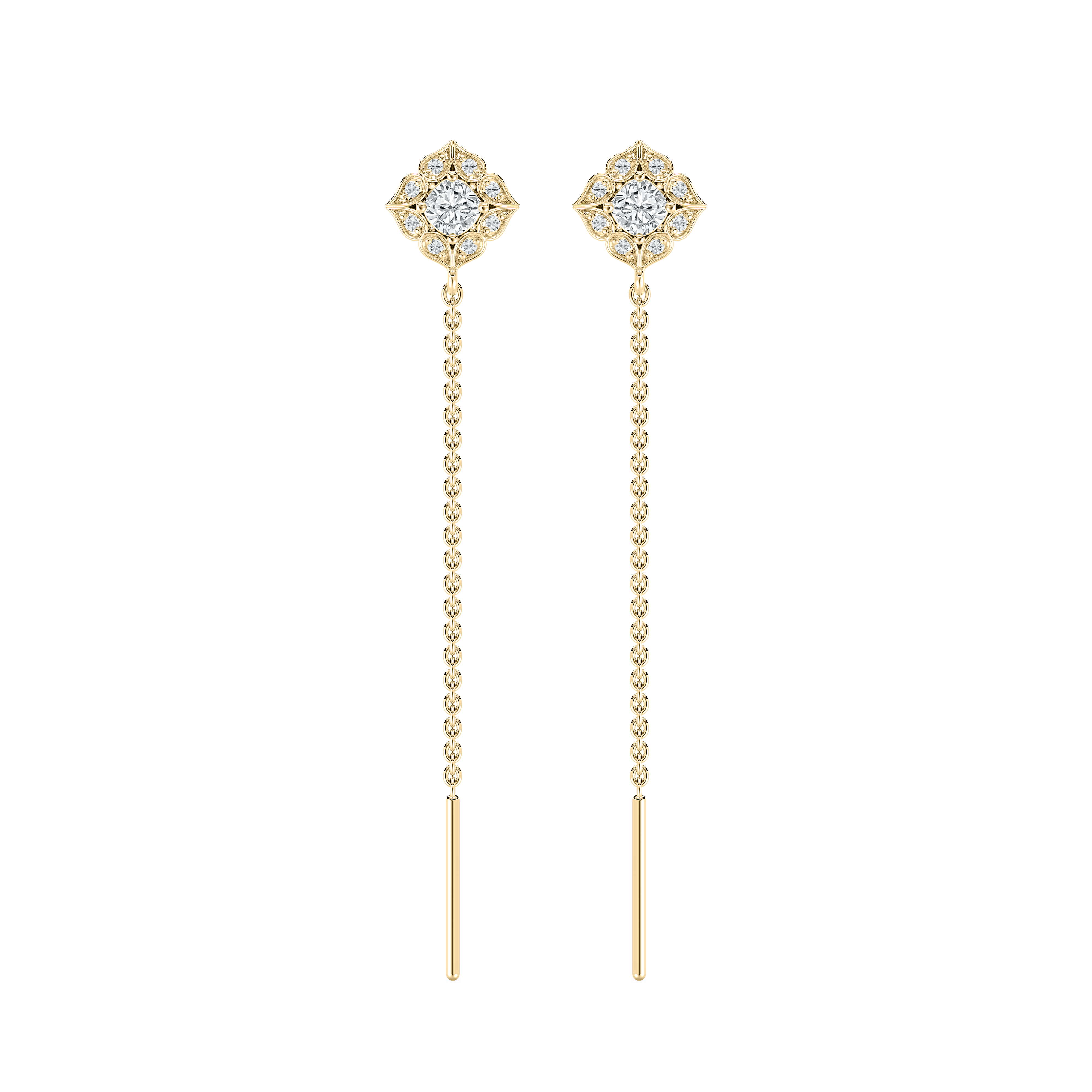 Round And Cushion Diamond Sofia Fashion Sui Dhaga Earring 
