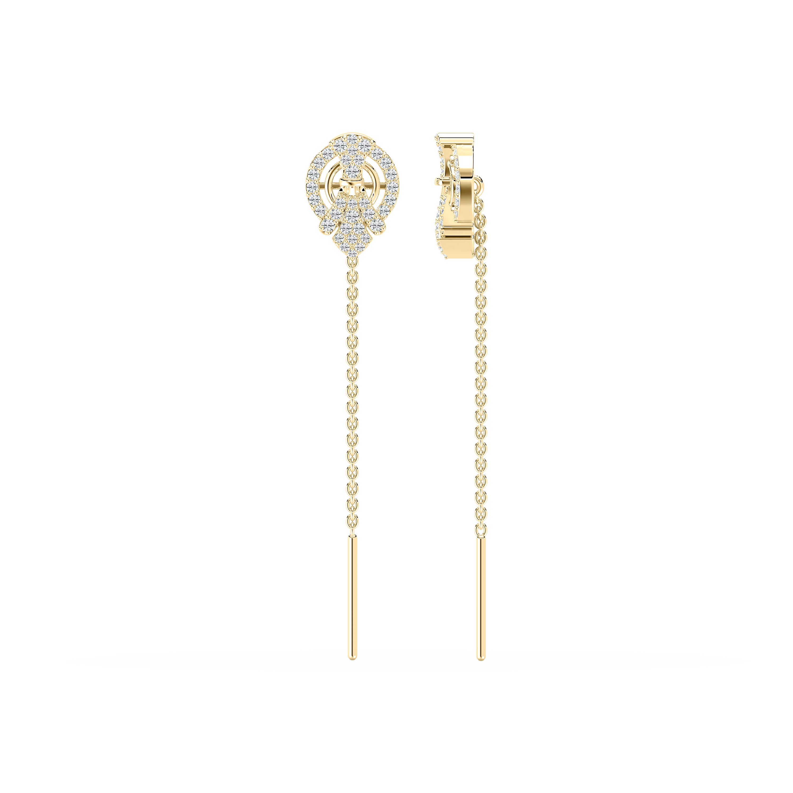 Round Diamond Cilia Fashion Sui Dhaga Earring