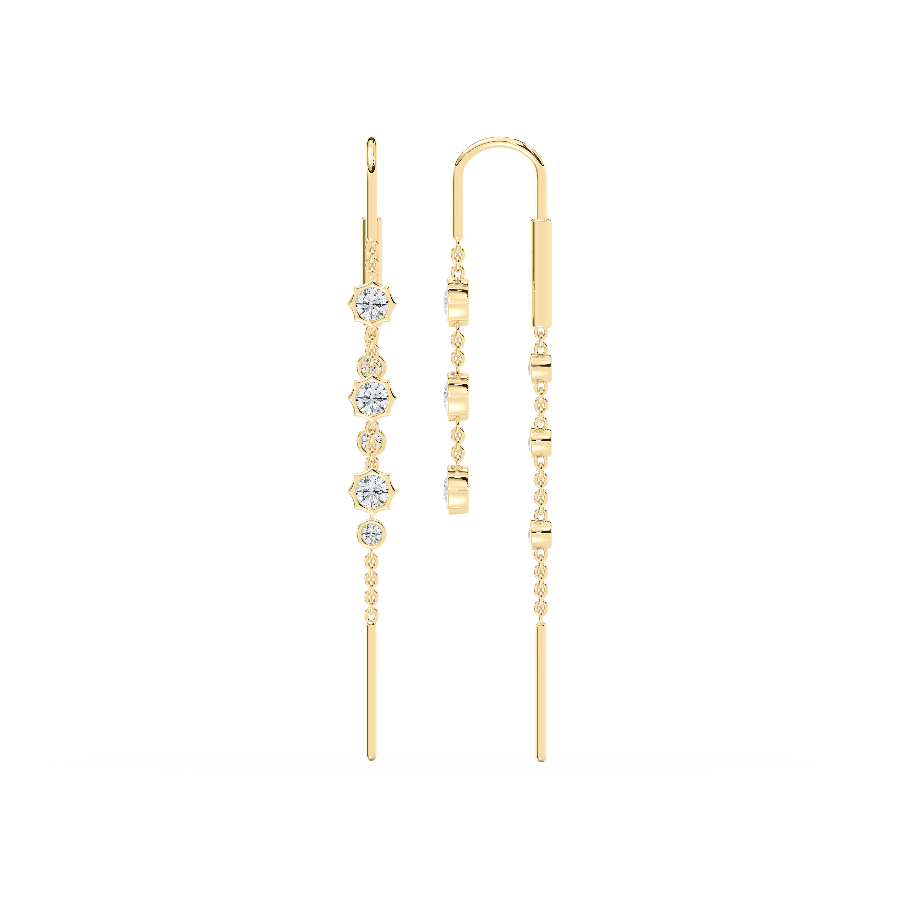 Round Diamond Aaida Fashion Sui Dhaga Earring