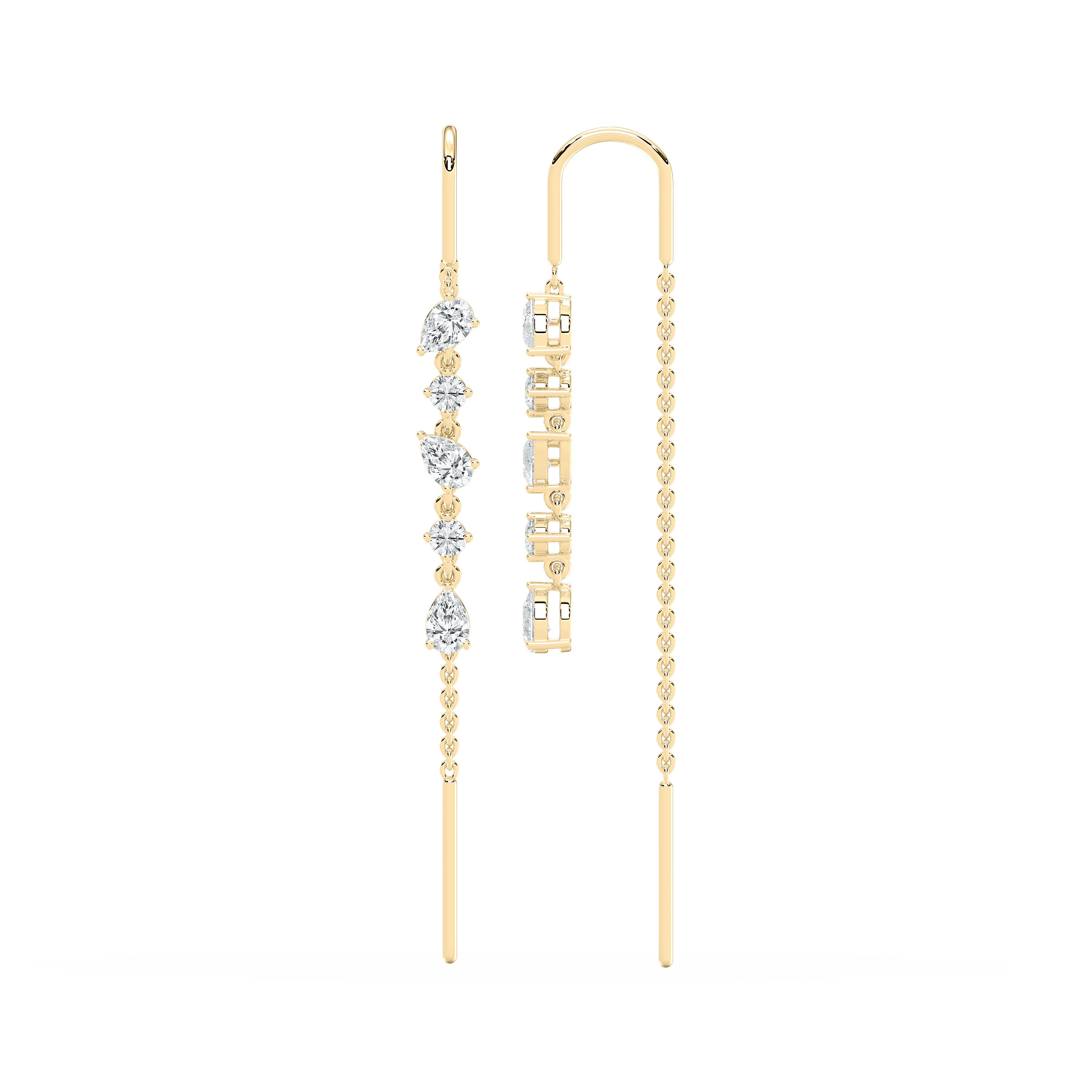 Pear And Round Diamond Embellished Radiance Sui Dhaga Earring