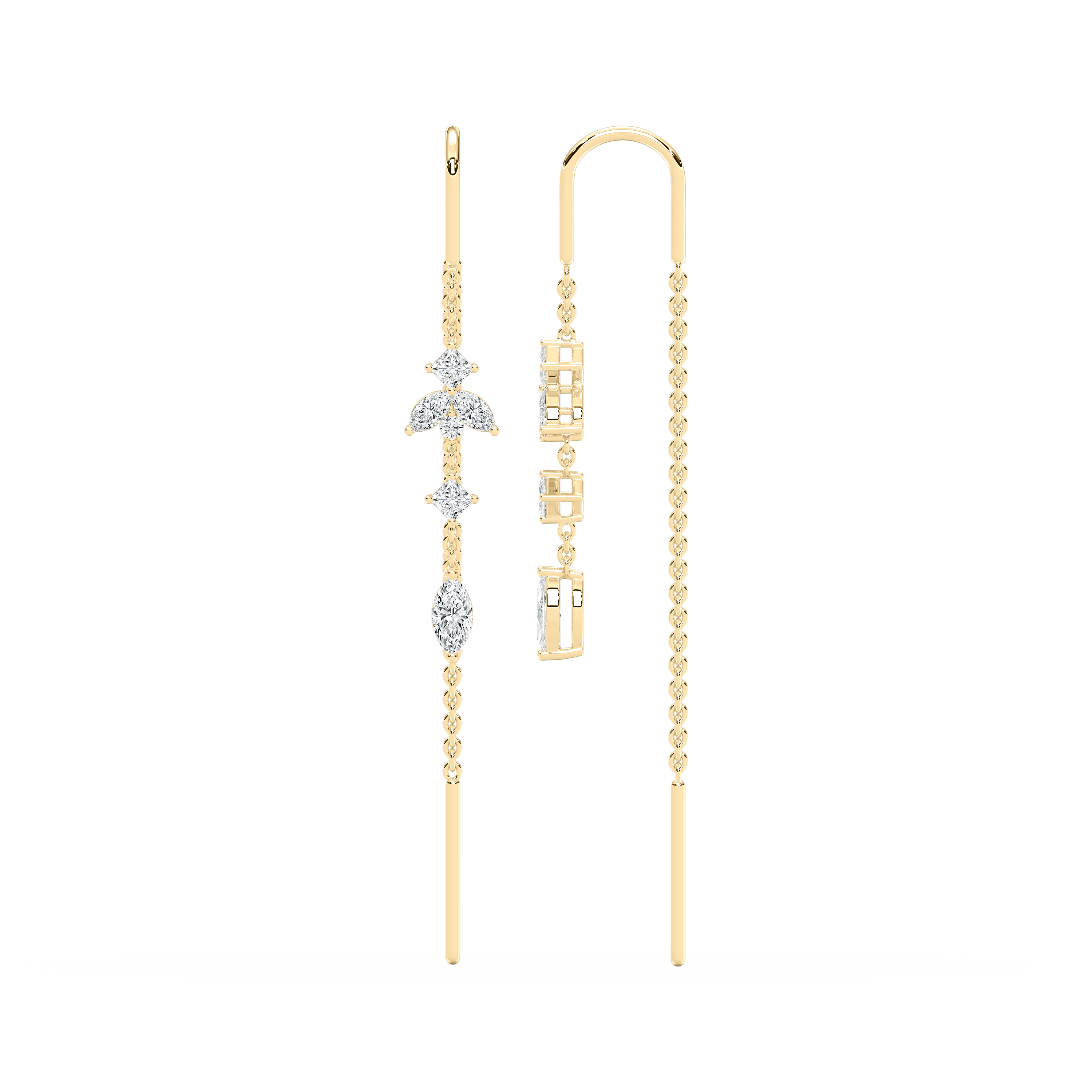 Multi Shape Diamond Alazea Sui Dhaga Earring