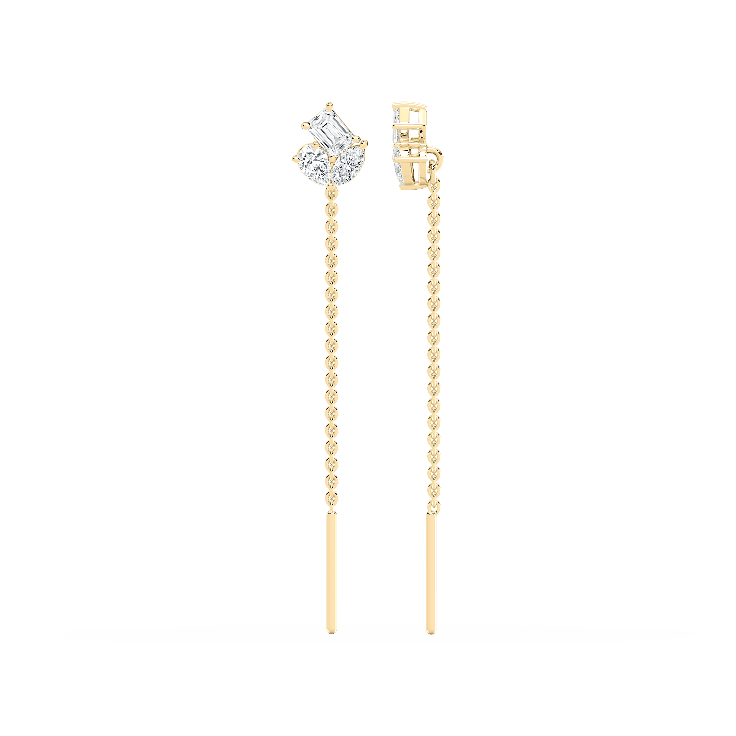 1 Carat Multi Shape Diamond DINELLA Sui Dhaga  Earring 