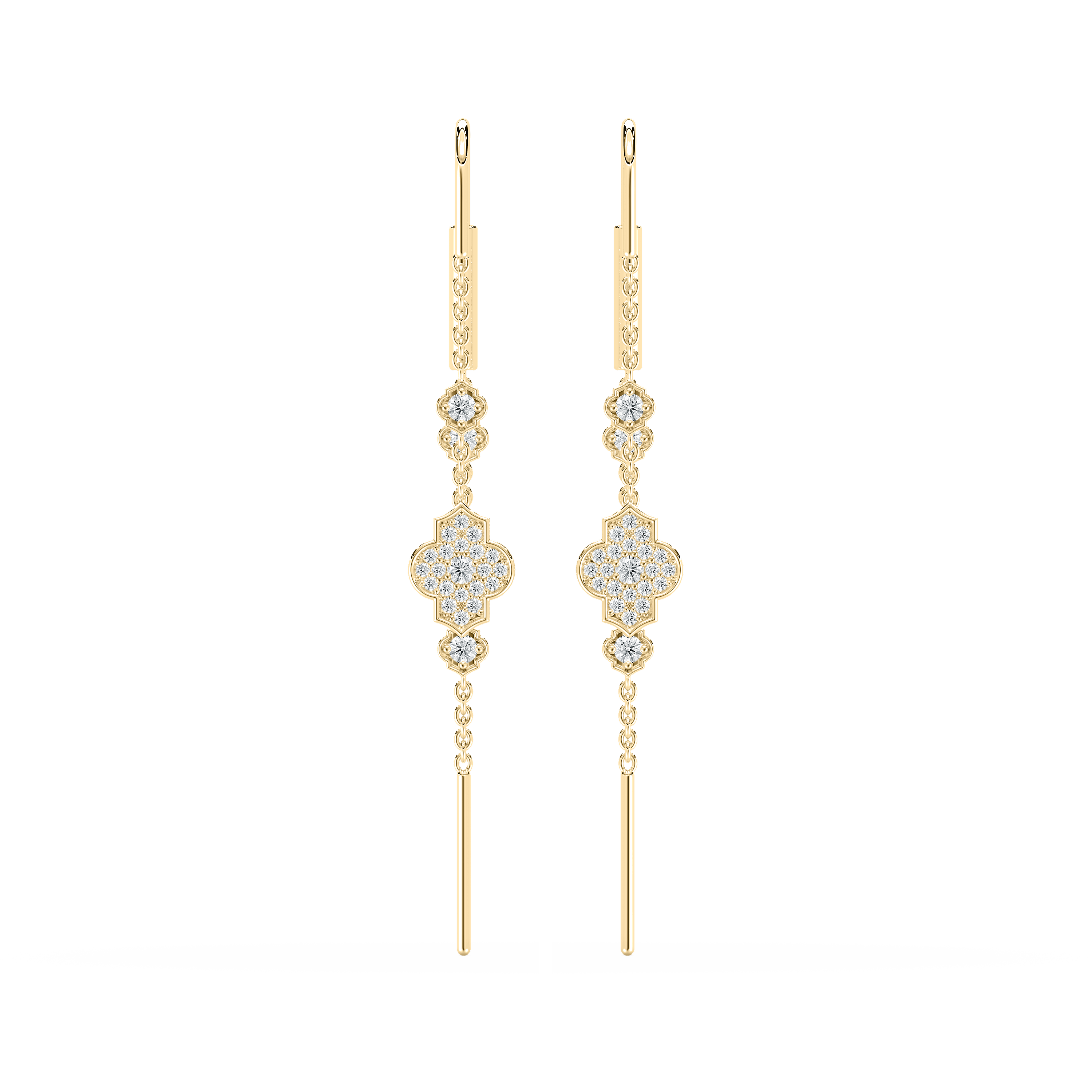 Round Diamond Deneb Fashion Sui Dhaga Earring