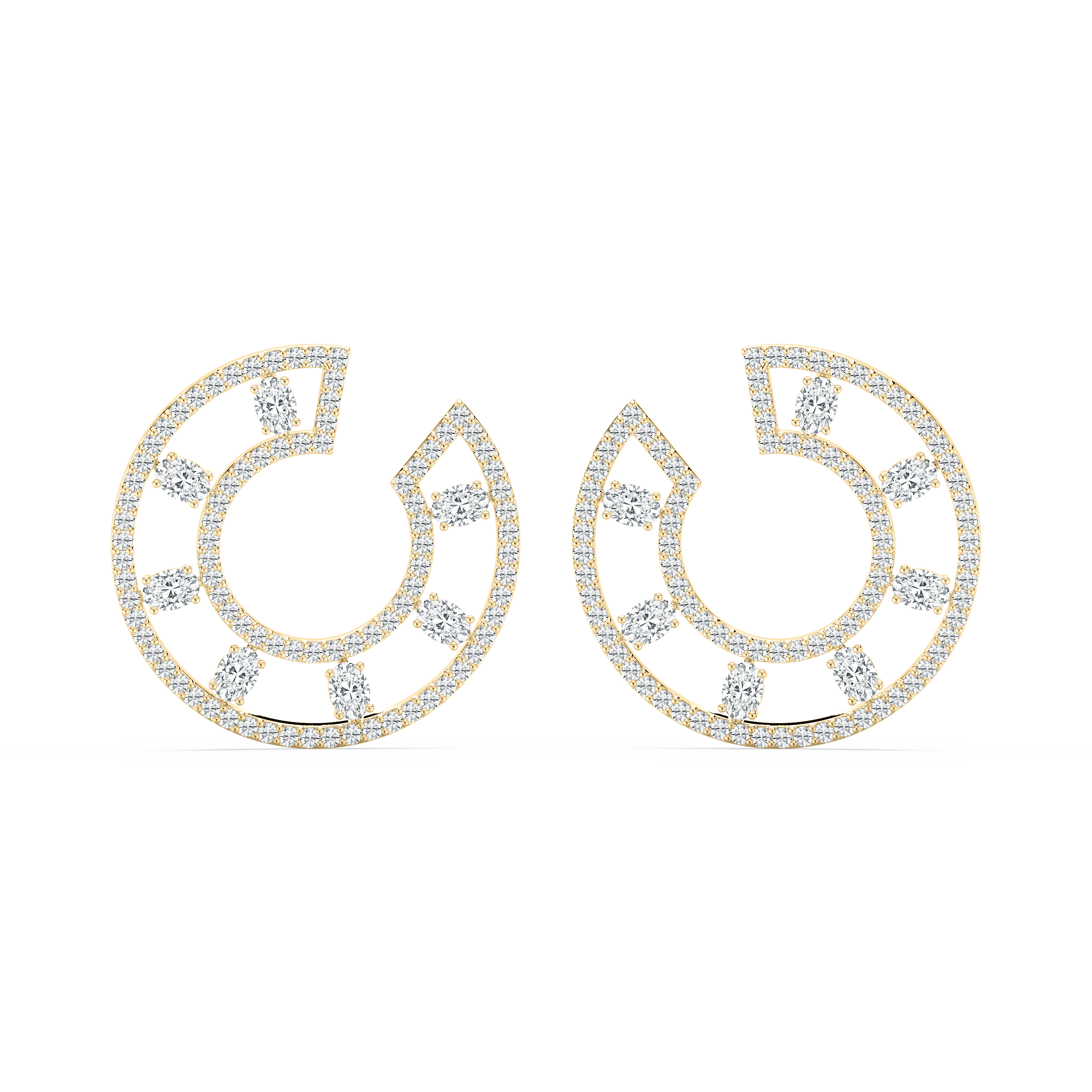 1.55 Carat Oval And Round Diamond Livana Fashion Earring 
