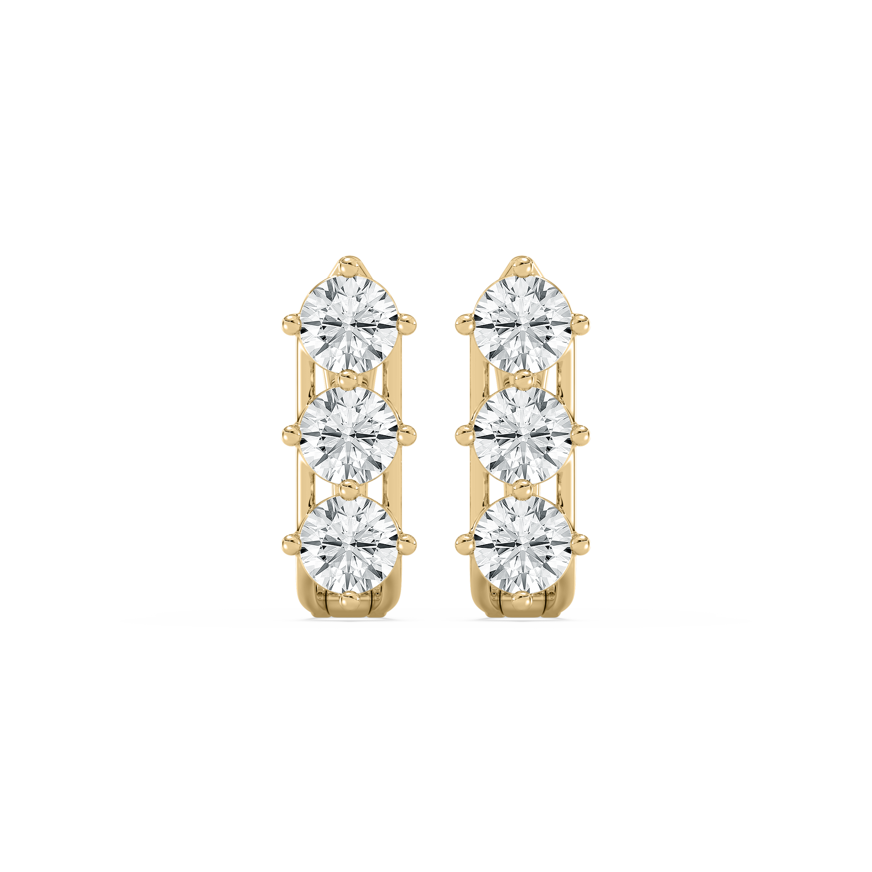 1.80 Carat Round Diamond U Bali Fashion Hoop Earring  
