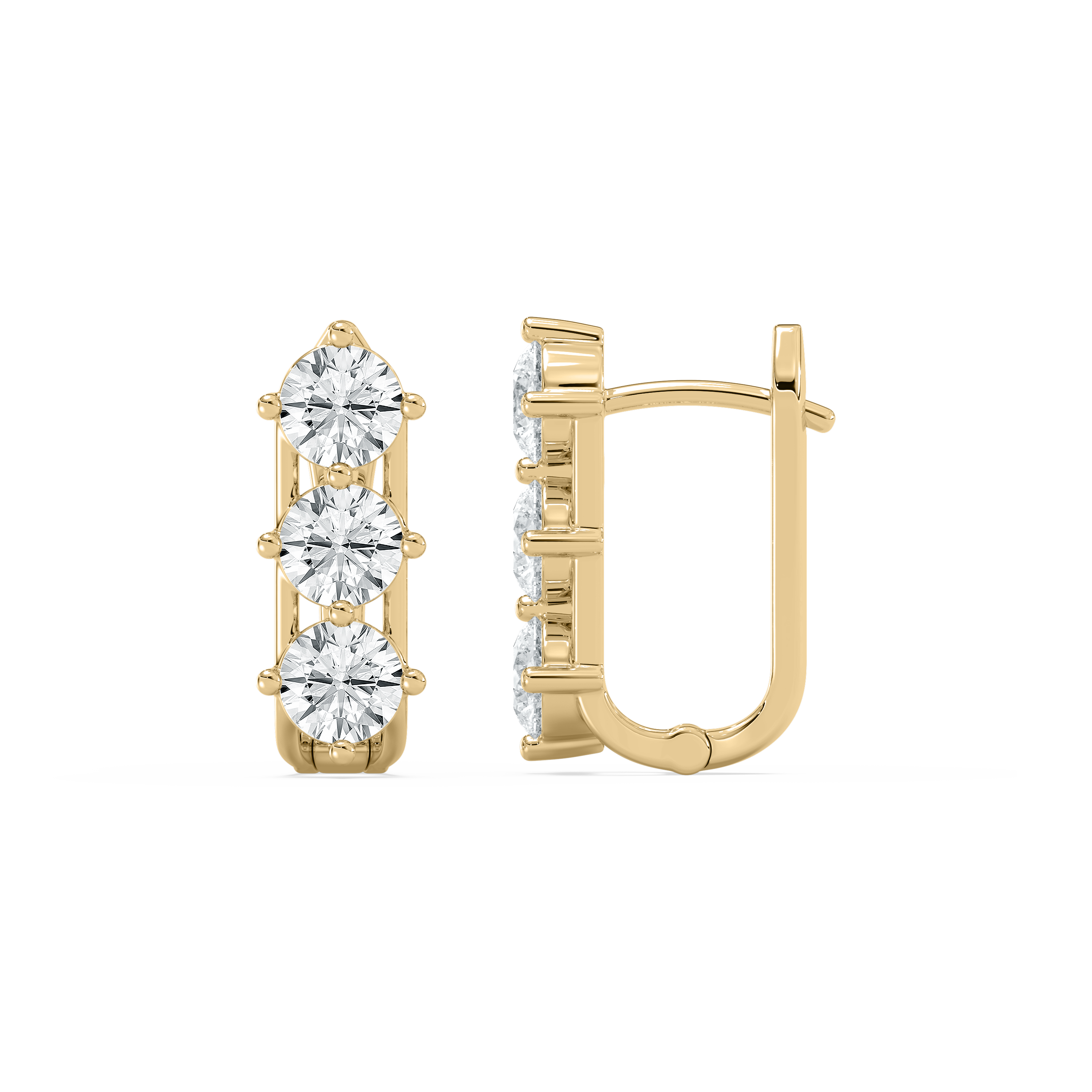 1.80 Carat Round Diamond U Bali Fashion Hoop Earring  