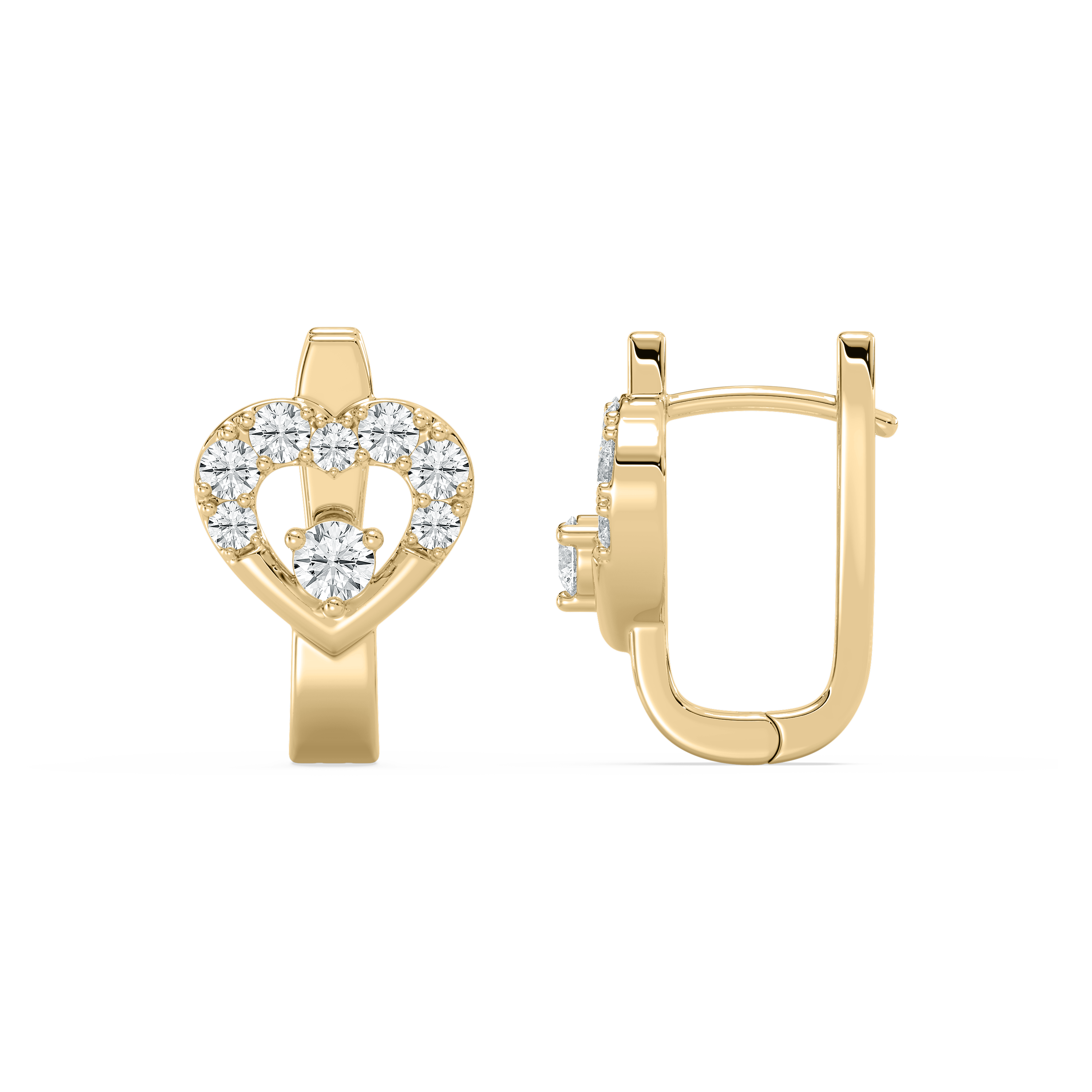 Round Diamond Luella Fashion Hoop Earring 