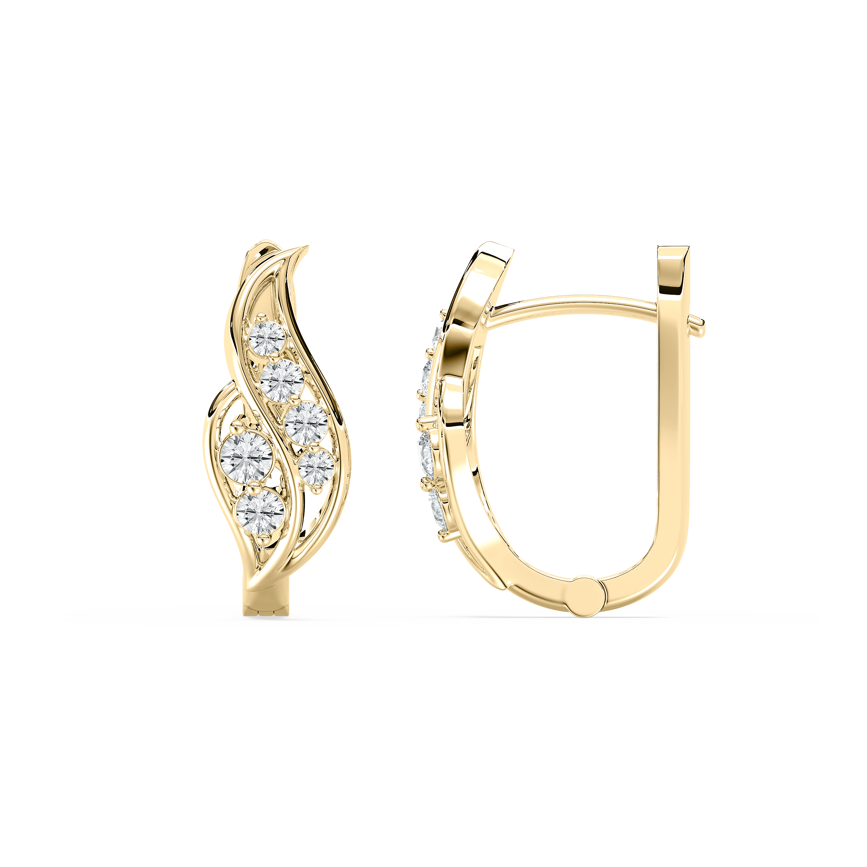 Round Diamond Alzena Fashion Hoop Earring 
