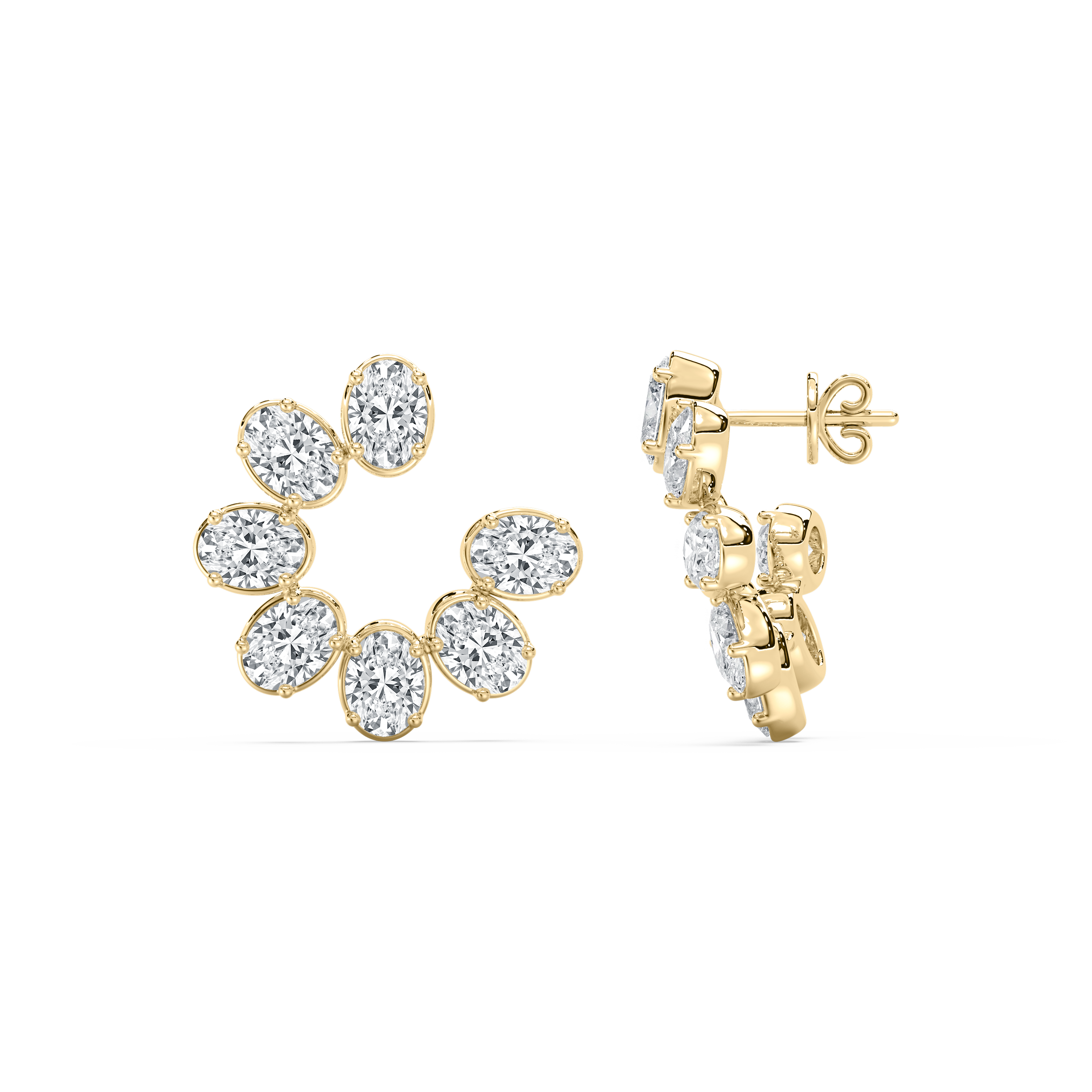 5.60 Carat Oval Shape Diamond Steffie Fashion Earring 
