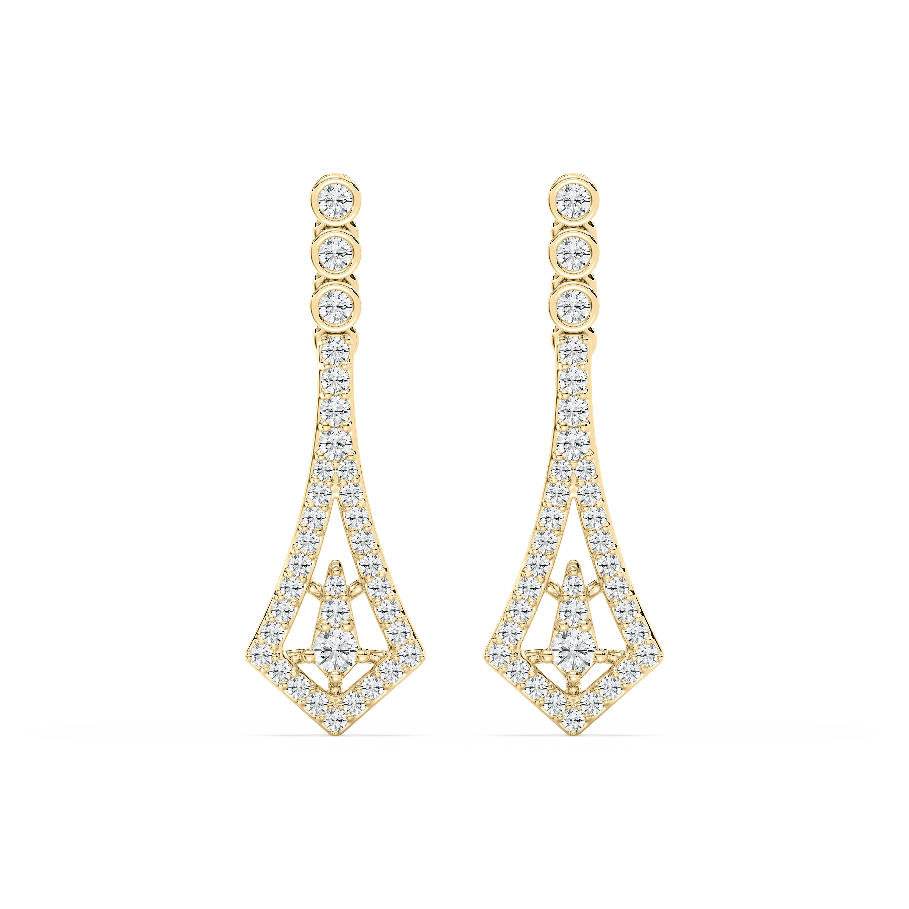 Round Diamond Triangular Shape Dangler Earring