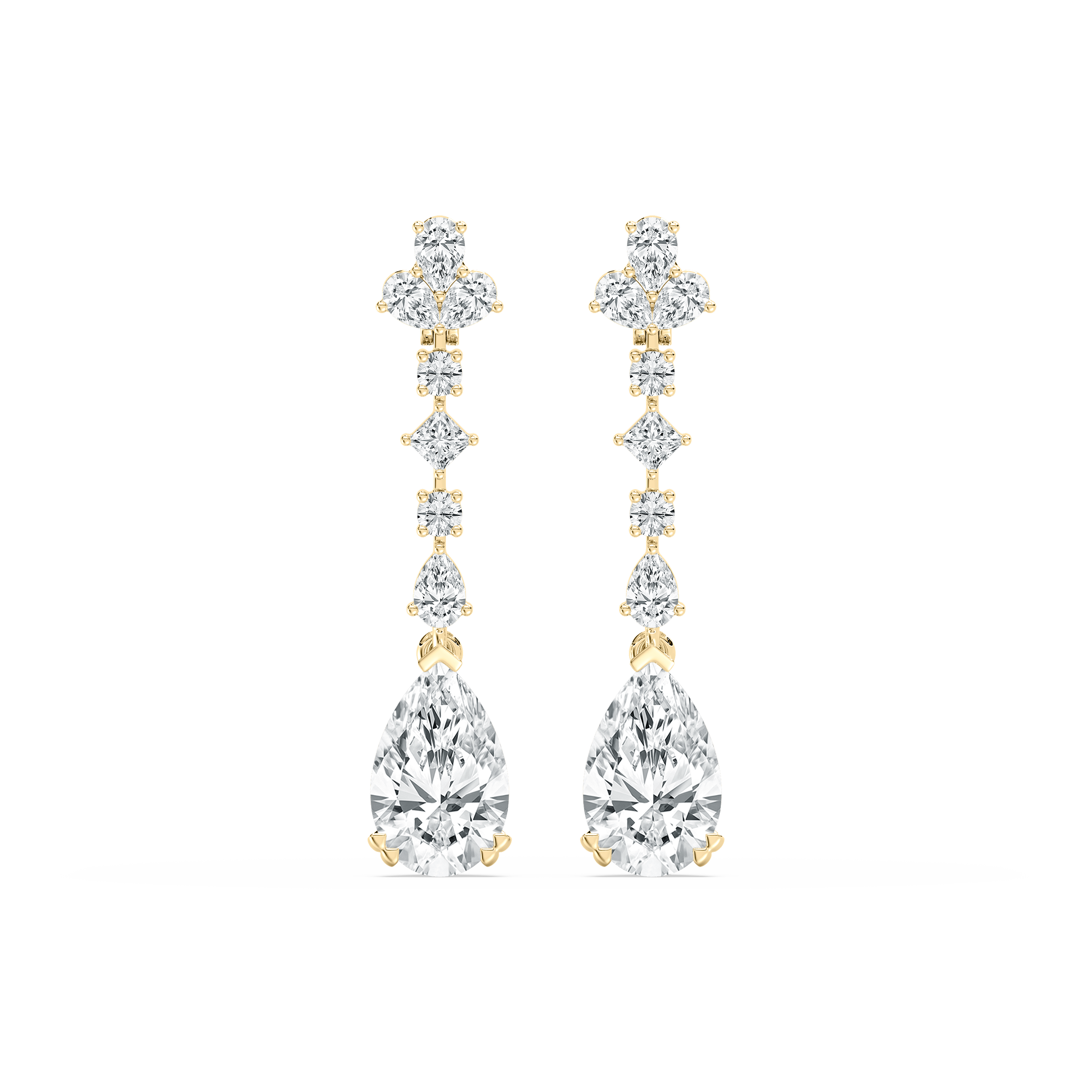 3.75 Carat Multi Shape Diamond Kunica Drop Earring 