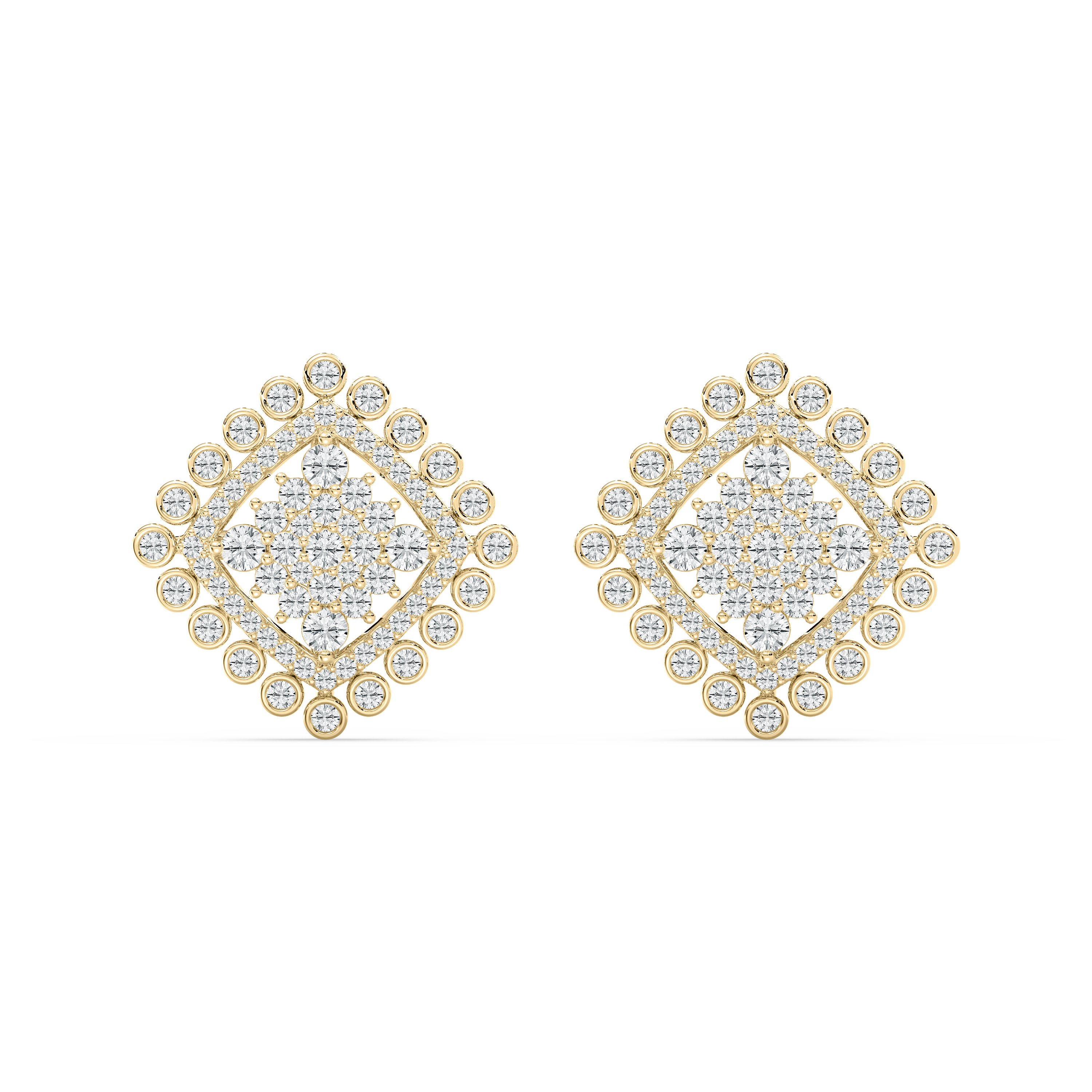 1.45 Carat Round Diamond Corvetta Stud Earring 