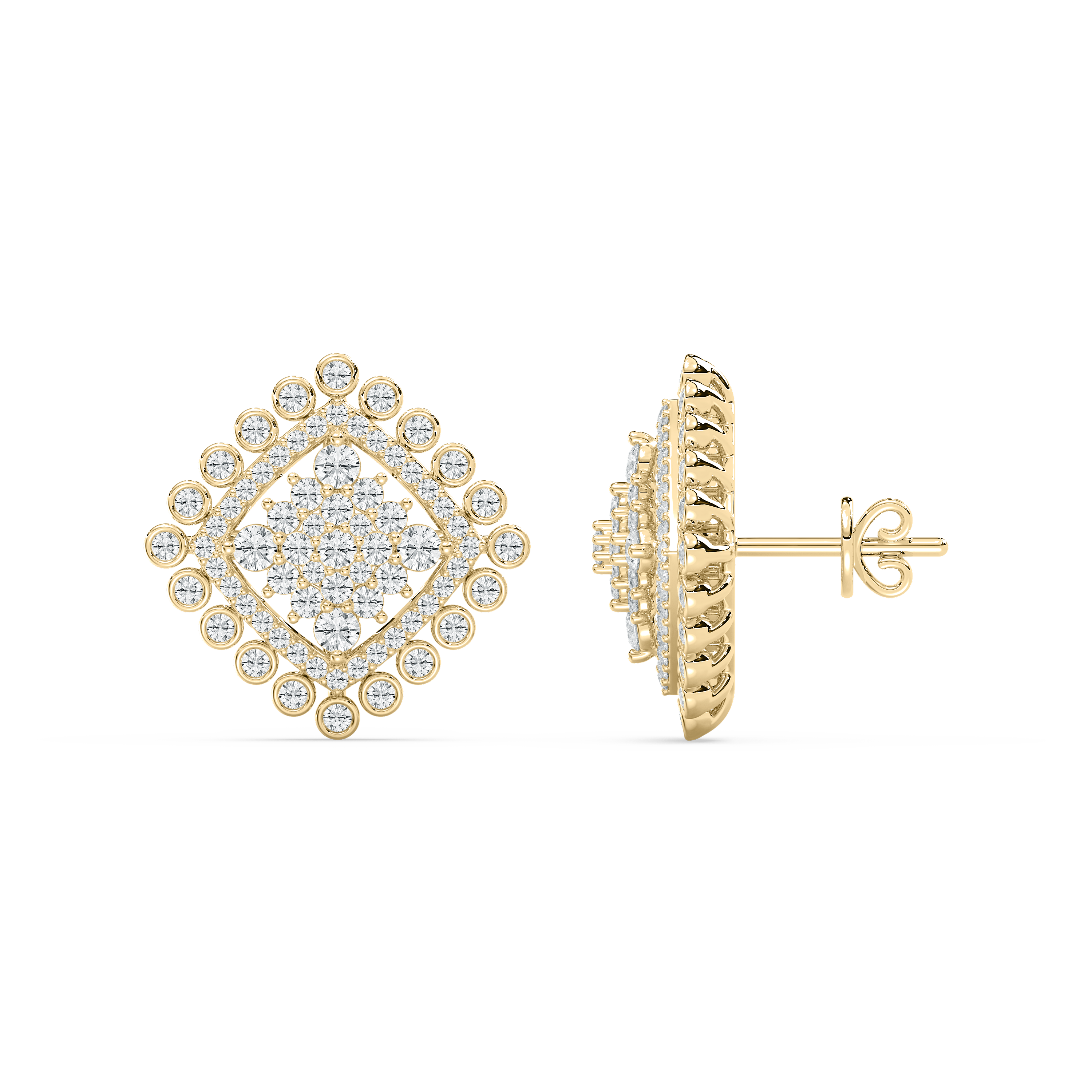 1.45 Carat Round Diamond Corvetta Stud Earring 