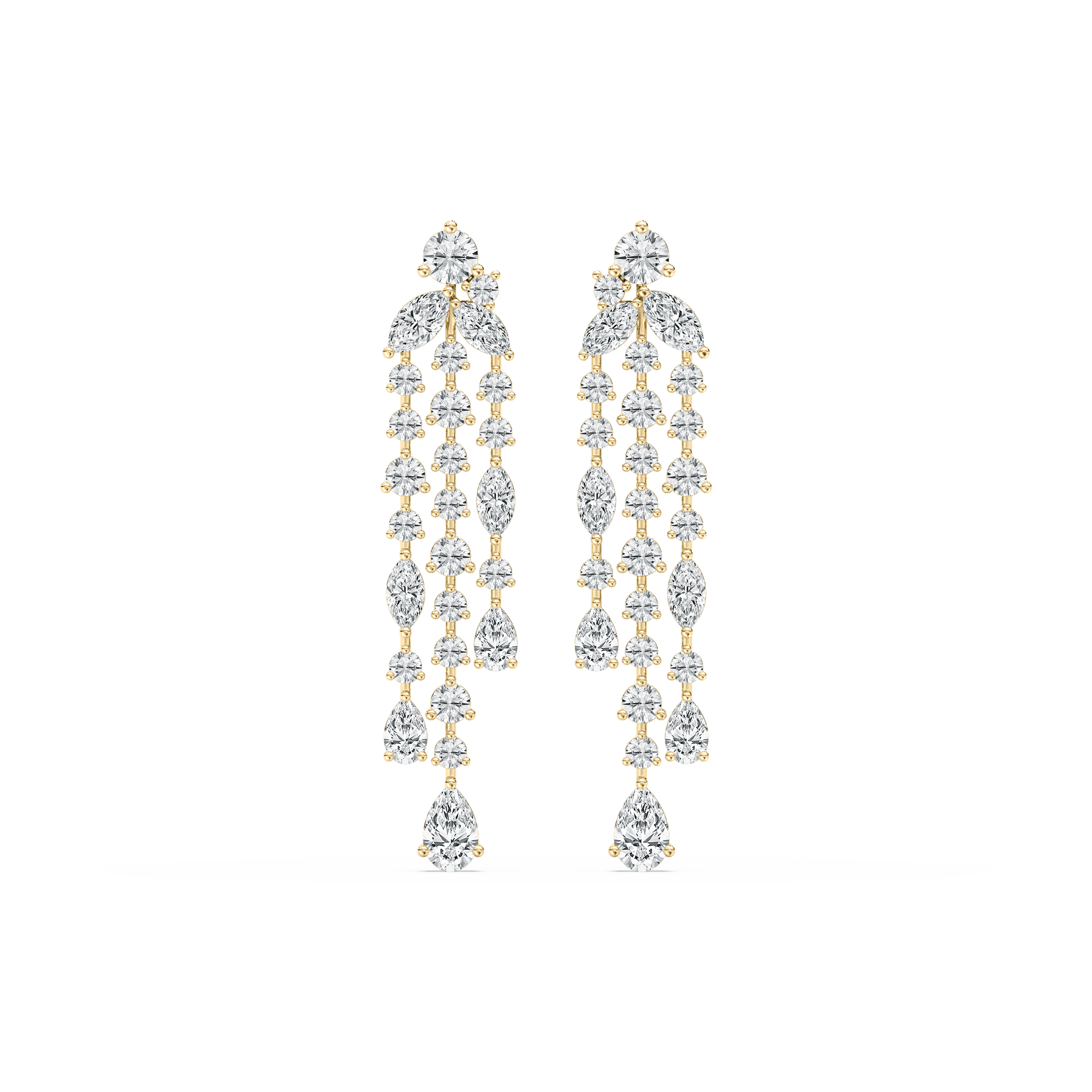 3.60 Carat Multi Shape Diamond Deontay Dangler Earring 