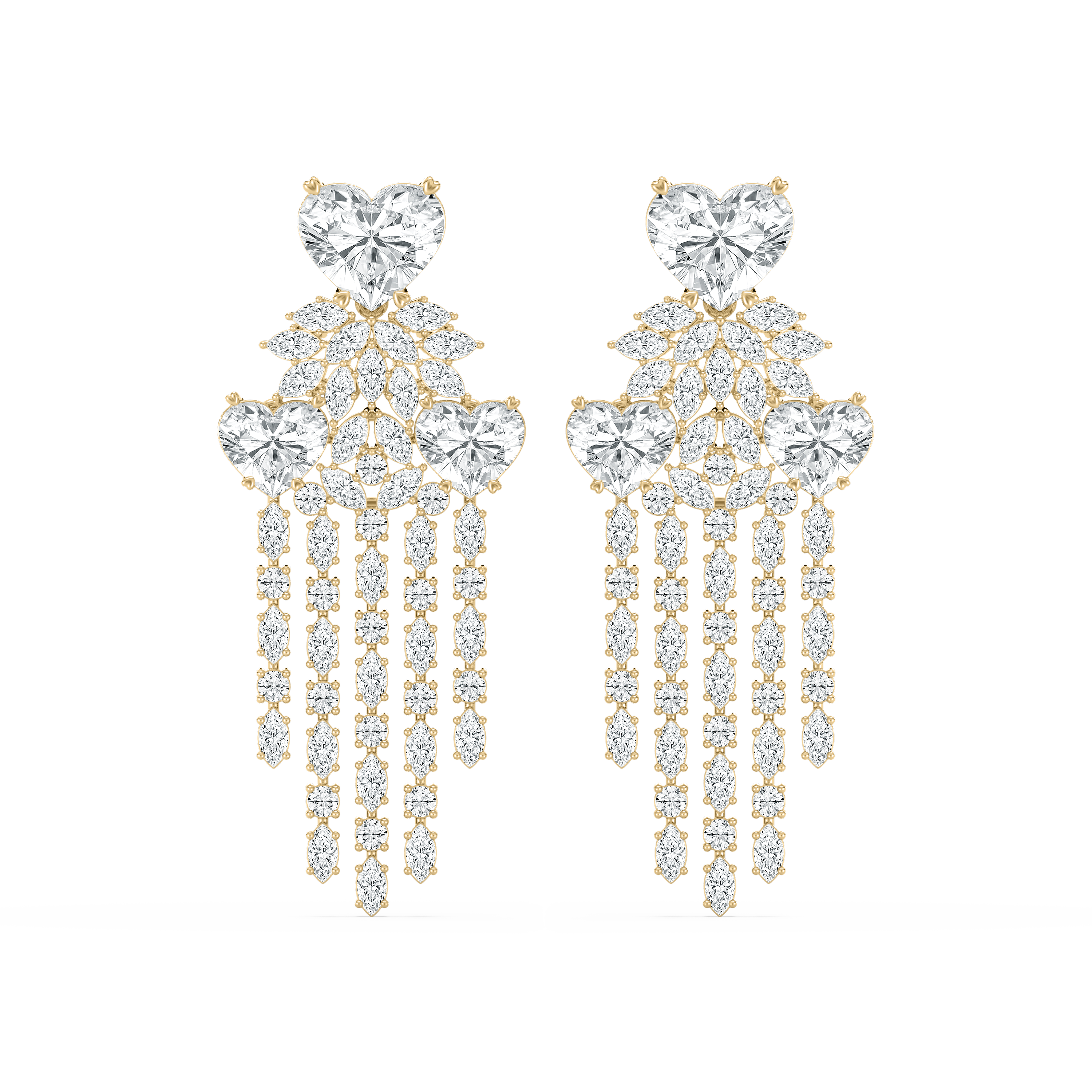13.50 Carat Multi Shape Diamond Ryuk Dangler Earring 