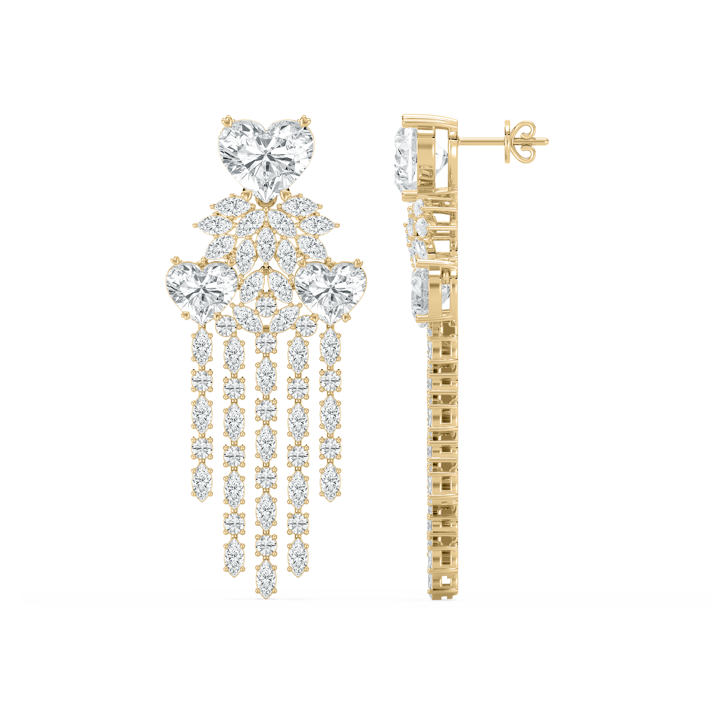 13.50 Carat Multi Shape Diamond Ryuk Dangler Earring 