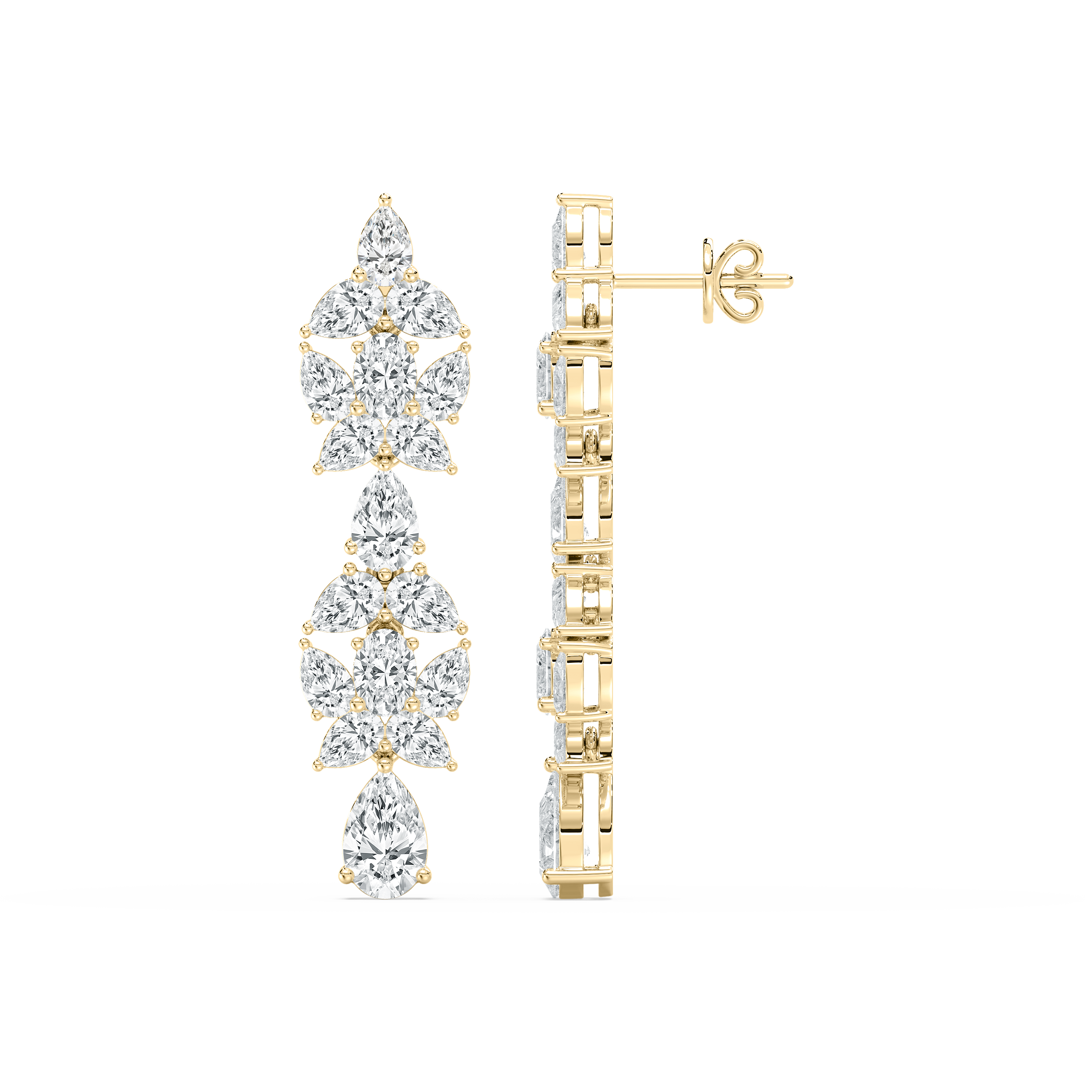 5.40 Carat Oval And Pear Diamond Aleksa Dangler Earrring 