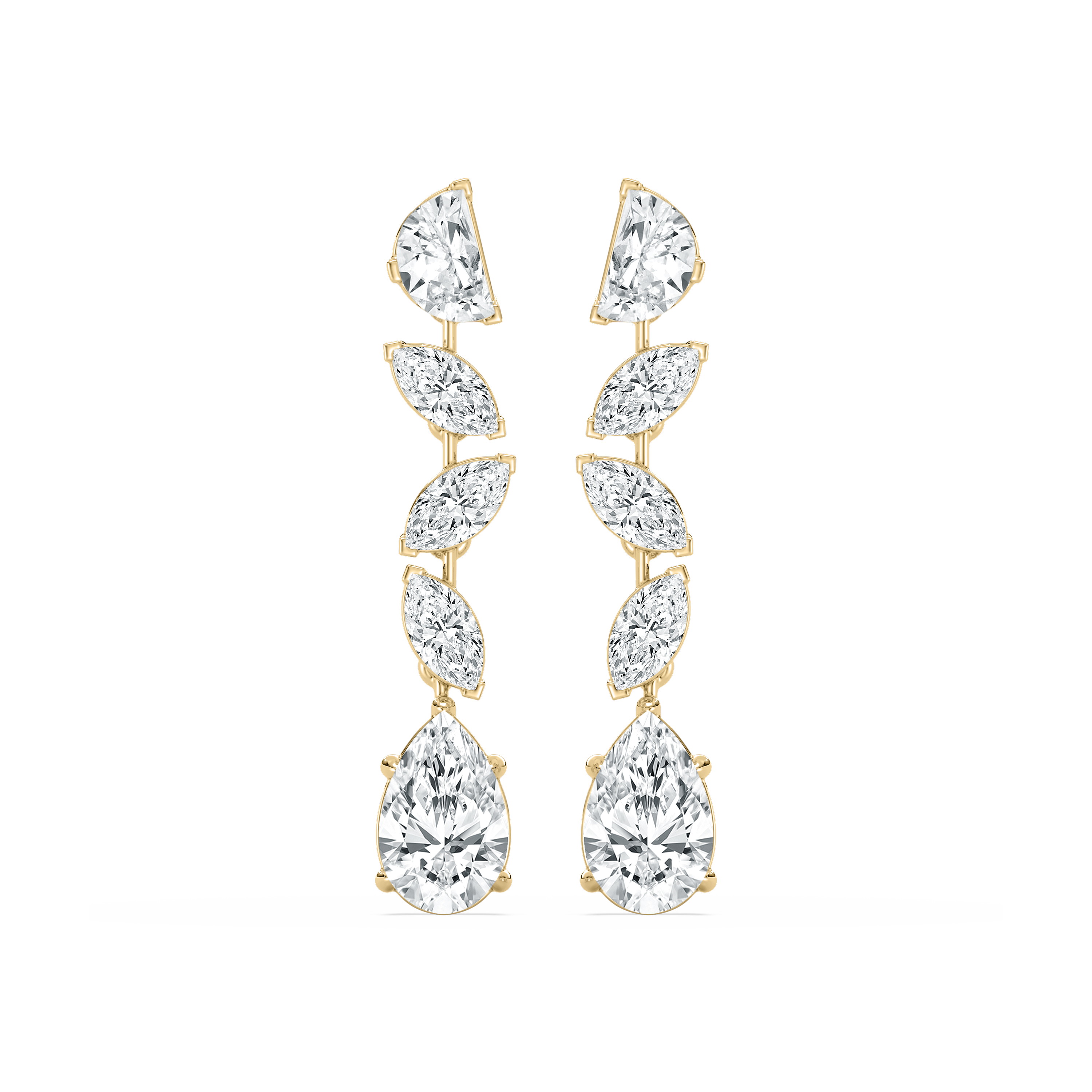 5.50 Carat Multi Shape Diamond Melera Dangler Earring 